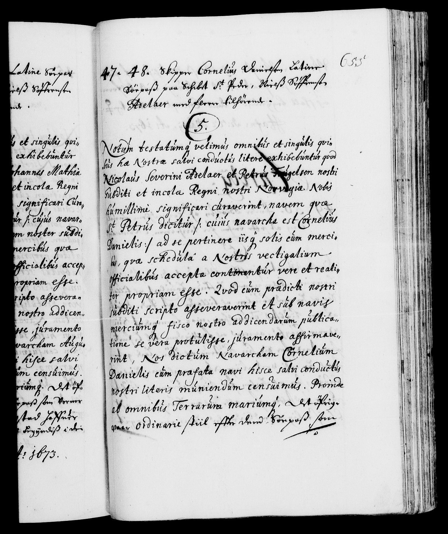 Danske Kanselli 1572-1799, RA/EA-3023/F/Fc/Fca/Fcaa/L0011: Norske registre (mikrofilm), 1670-1673, p. 655a