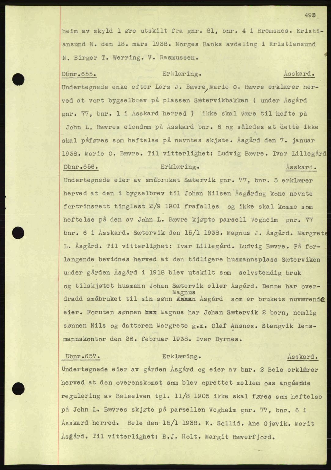 Nordmøre sorenskriveri, AV/SAT-A-4132/1/2/2Ca: Mortgage book no. C80, 1936-1939, Diary no: : 655/1938