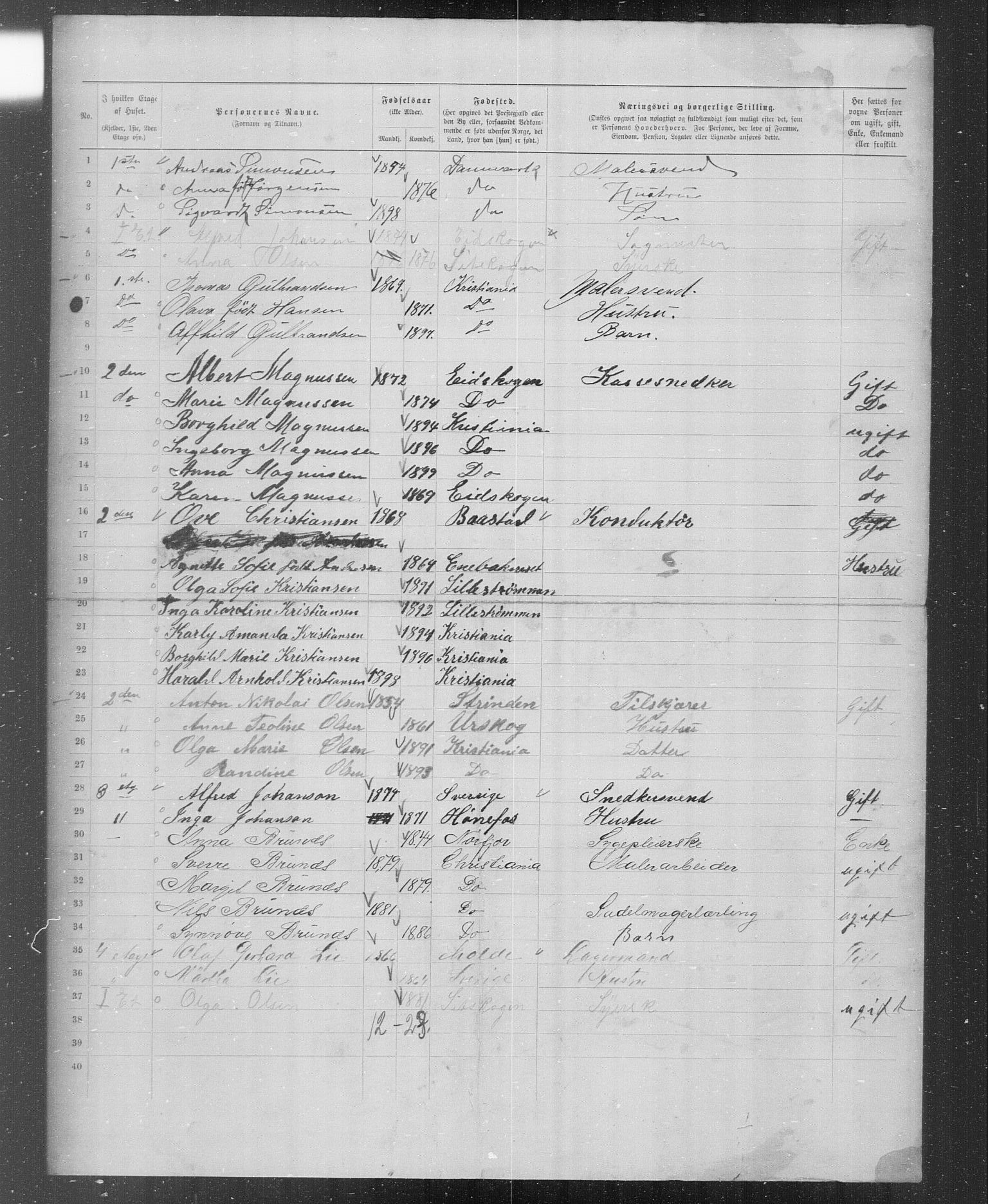 OBA, Municipal Census 1899 for Kristiania, 1899, p. 4515