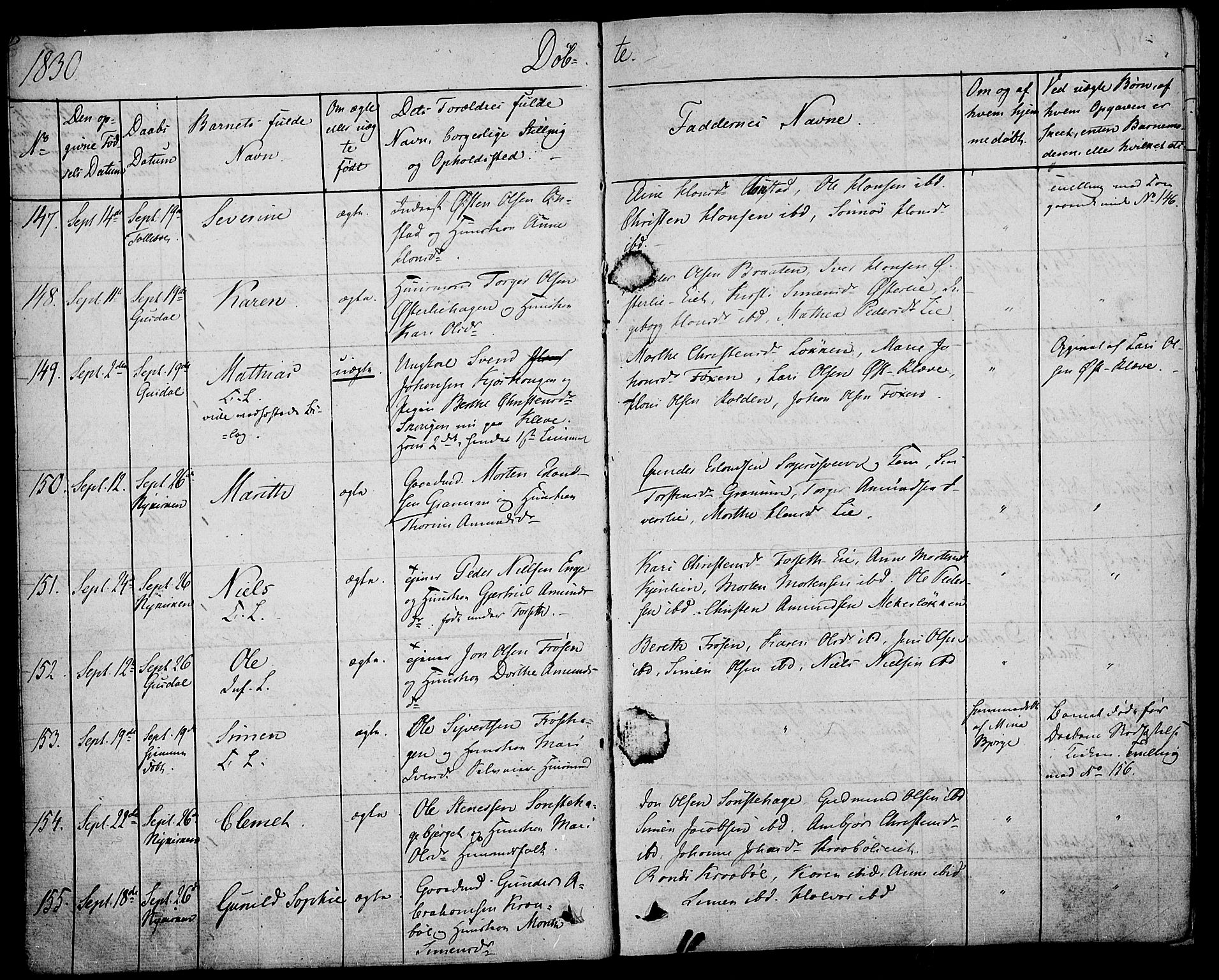 Gausdal prestekontor, SAH/PREST-090/H/Ha/Haa/L0006: Parish register (official) no. 6, 1830-1839, p. 9b