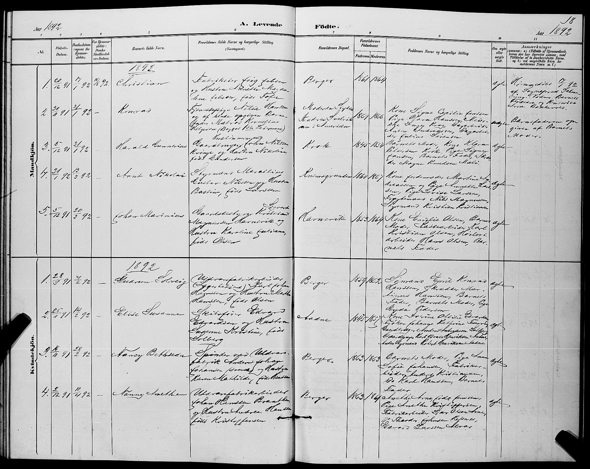 Strømm kirkebøker, AV/SAKO-A-322/G/Ga/L0003: Parish register (copy) no. I 3, 1889-1896, p. 18