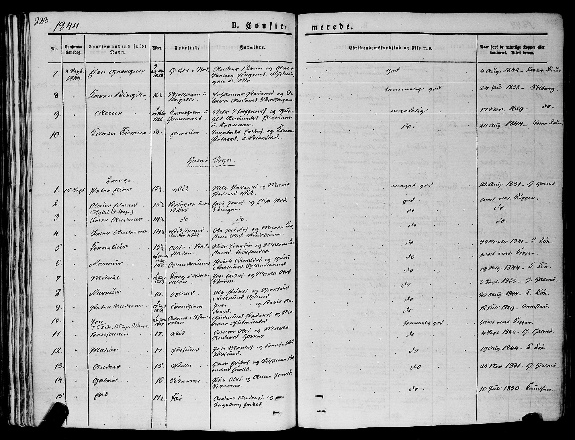 Ministerialprotokoller, klokkerbøker og fødselsregistre - Nord-Trøndelag, SAT/A-1458/773/L0614: Parish register (official) no. 773A05, 1831-1856, p. 233