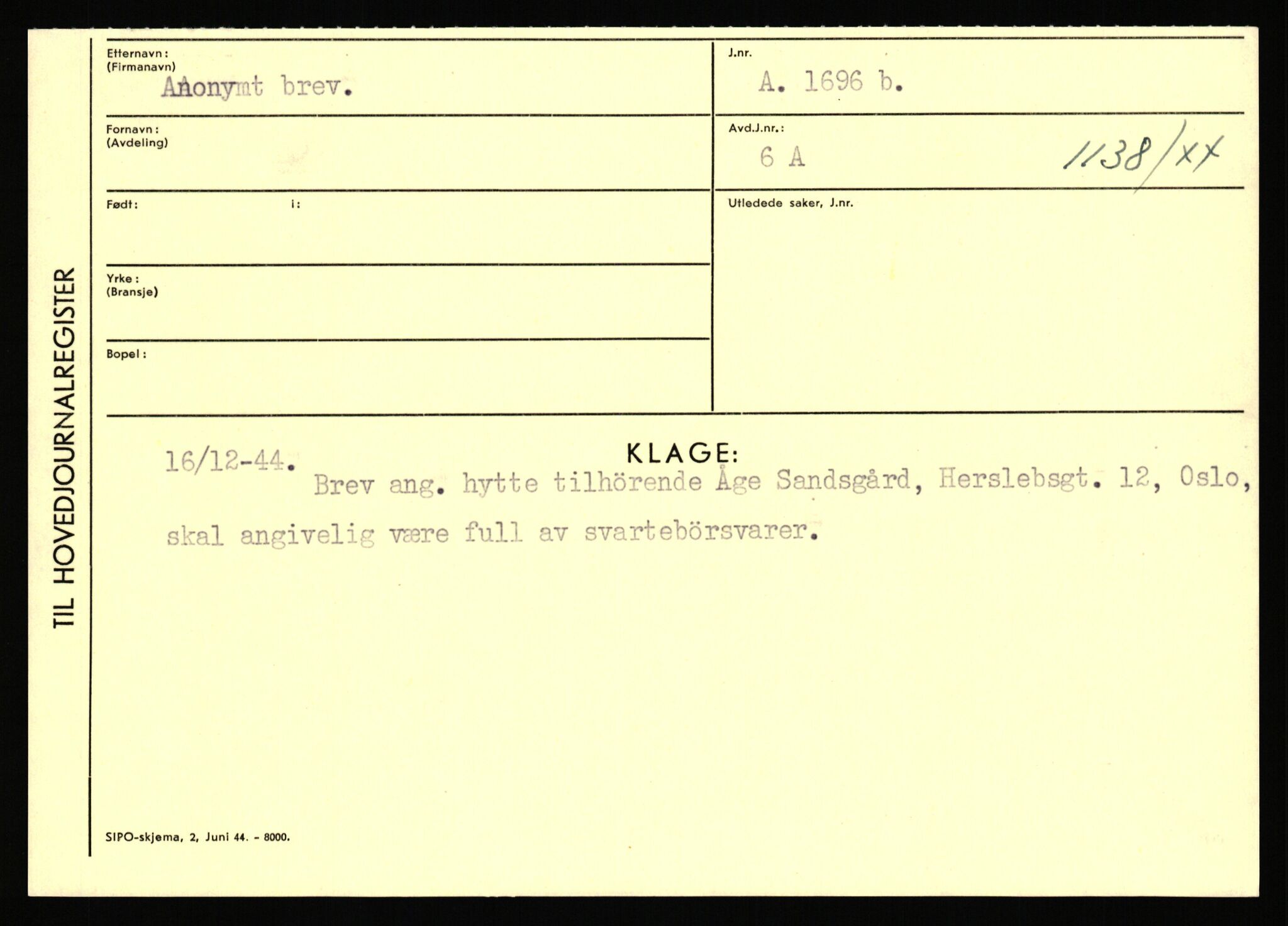 Statspolitiet - Hovedkontoret / Osloavdelingen, AV/RA-S-1329/C/Ca/L0001: Aabakken - Armann, 1943-1945, p. 4434