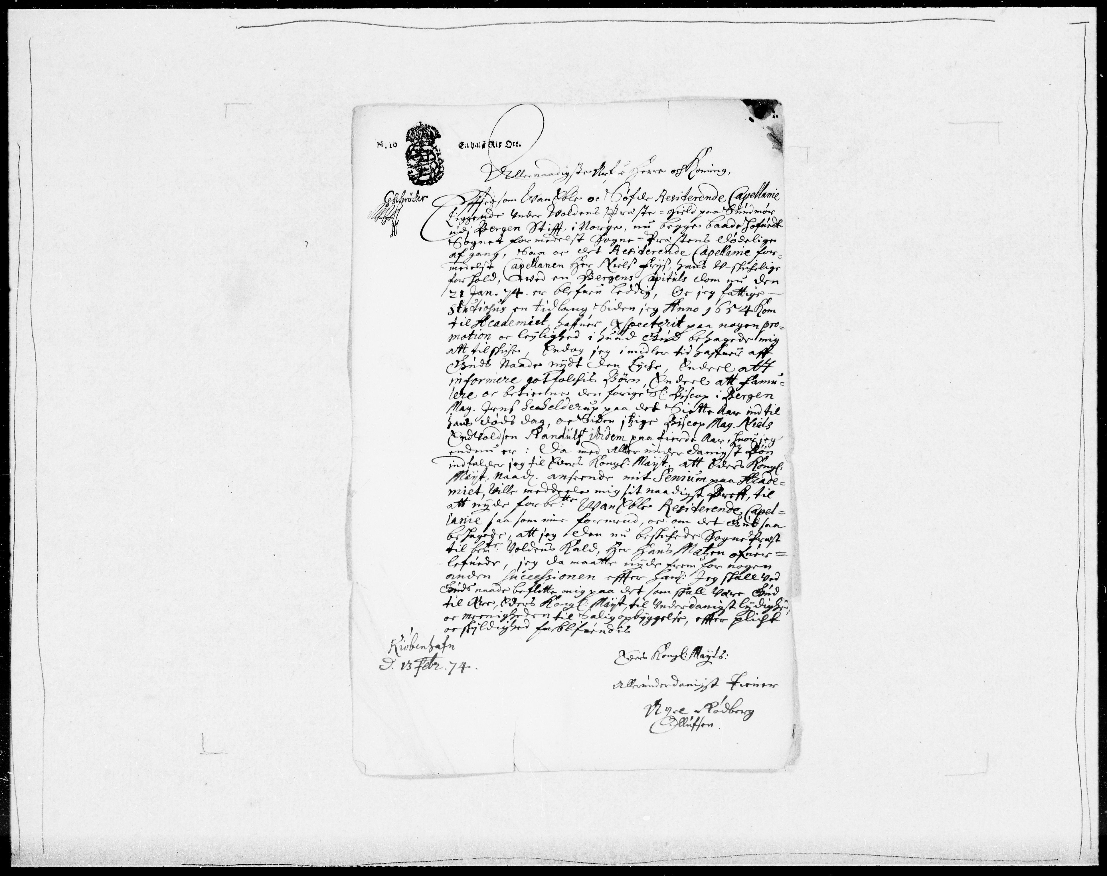 Danske Kanselli 1572-1799, AV/RA-EA-3023/F/Fc/Fcc/Fcca/L0032: Norske innlegg 1572-1799, 1674-1680, p. 16