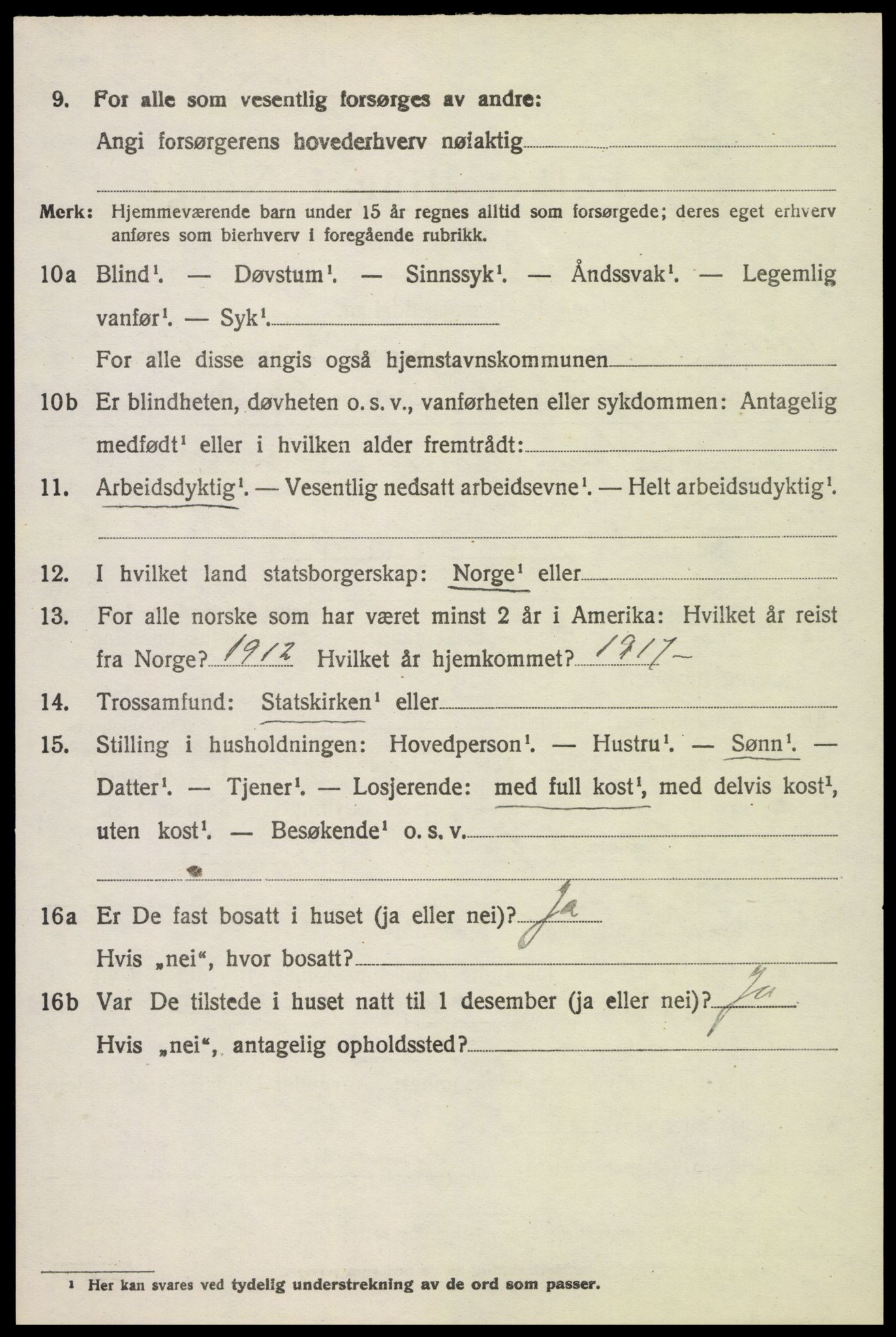 SAH, 1920 census for Vestre Toten, 1920, p. 7147