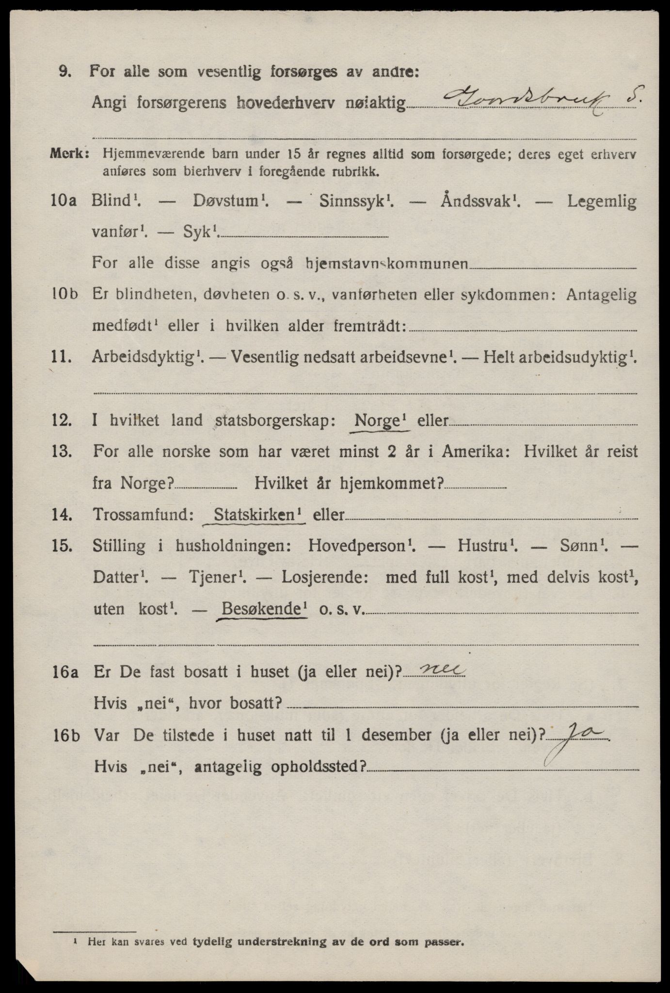 SAST, 1920 census for Sand, 1920, p. 2108