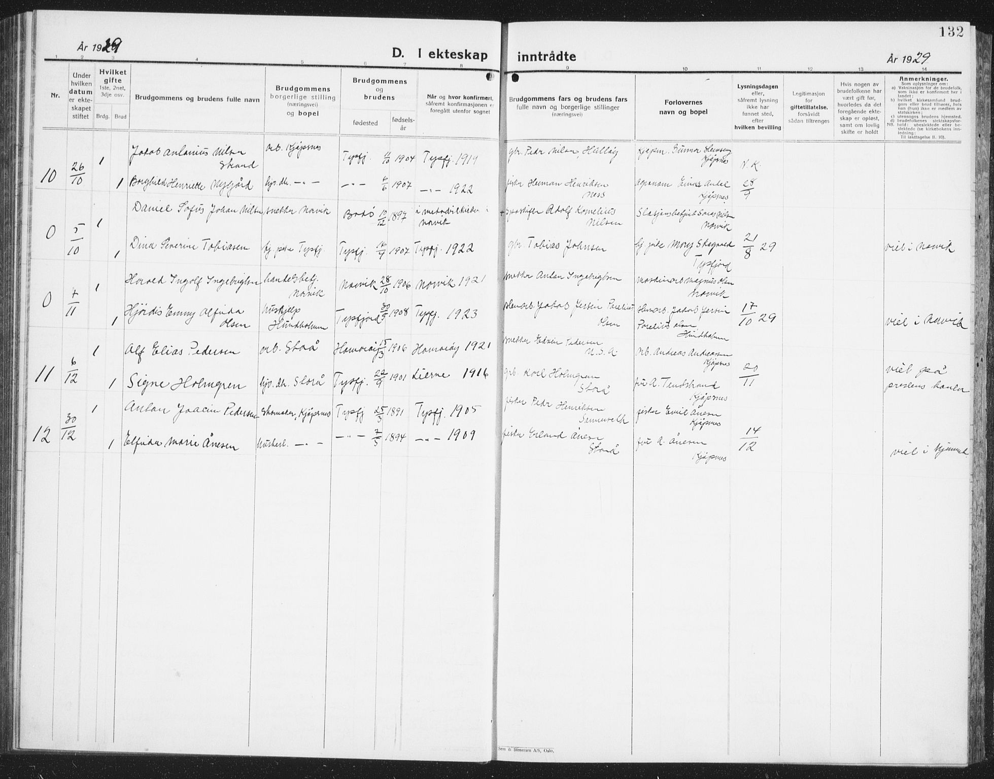 Ministerialprotokoller, klokkerbøker og fødselsregistre - Nordland, AV/SAT-A-1459/861/L0879: Parish register (copy) no. 861C05, 1926-1939, p. 132