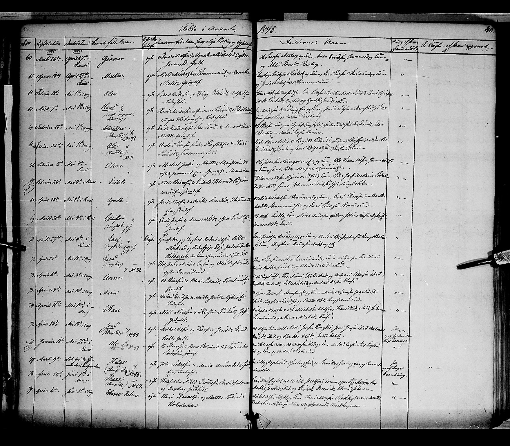 Vang prestekontor, Hedmark, AV/SAH-PREST-008/H/Ha/Haa/L0010: Parish register (official) no. 10, 1841-1855, p. 40