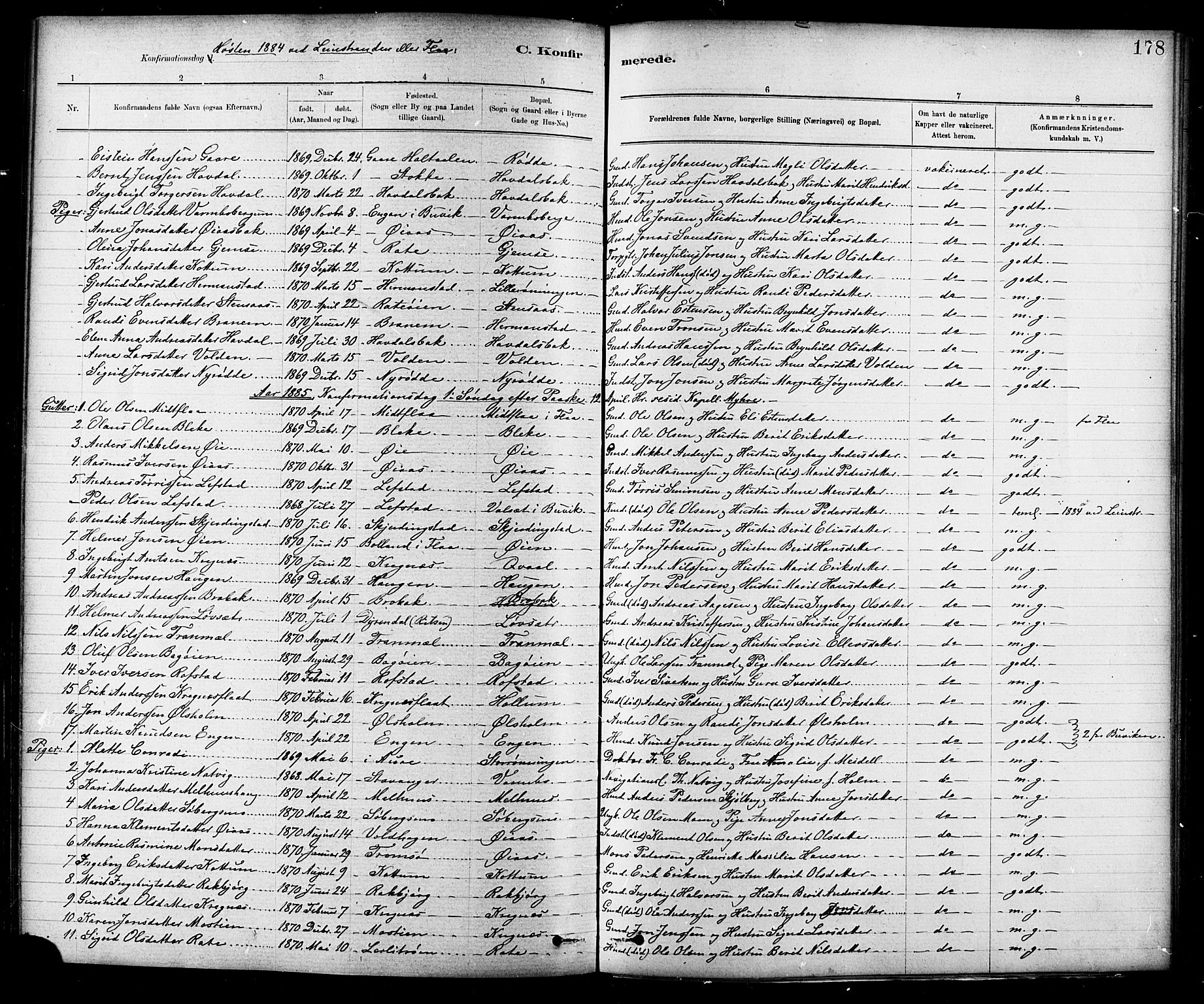 Ministerialprotokoller, klokkerbøker og fødselsregistre - Sør-Trøndelag, SAT/A-1456/691/L1094: Parish register (copy) no. 691C05, 1879-1911, p. 178