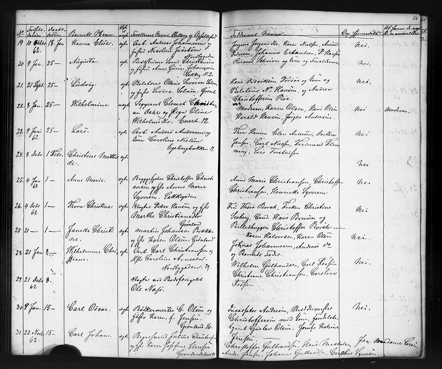 Grønland prestekontor Kirkebøker, AV/SAO-A-10848/G/Ga/L0002: Parish register (copy) no. 2, 1861-1863, p. 56