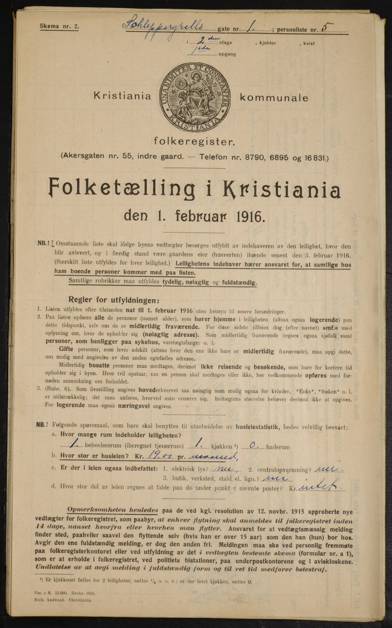 OBA, Municipal Census 1916 for Kristiania, 1916, p. 91771