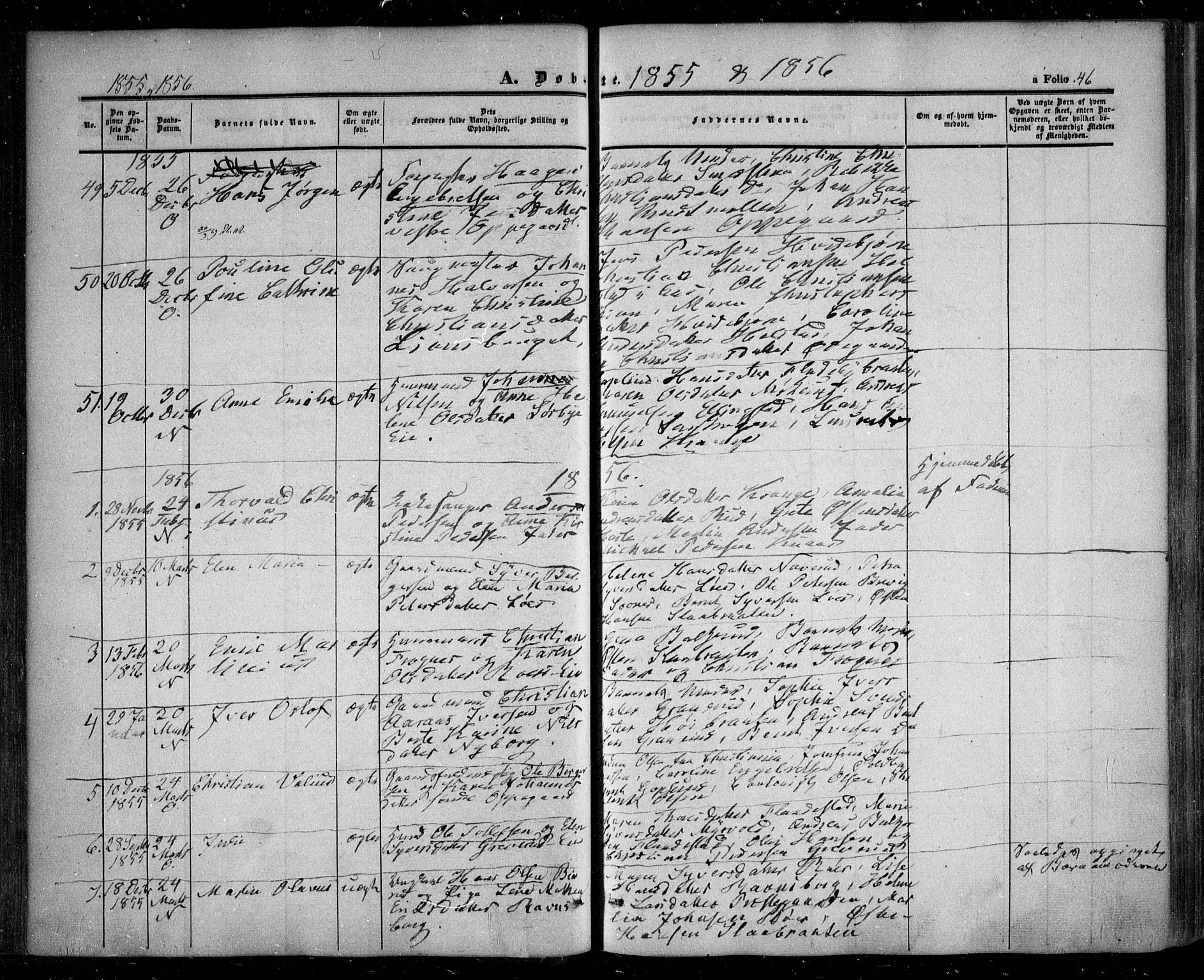 Nesodden prestekontor Kirkebøker, SAO/A-10013/F/Fa/L0007: Parish register (official) no. I 7, 1848-1868, p. 46