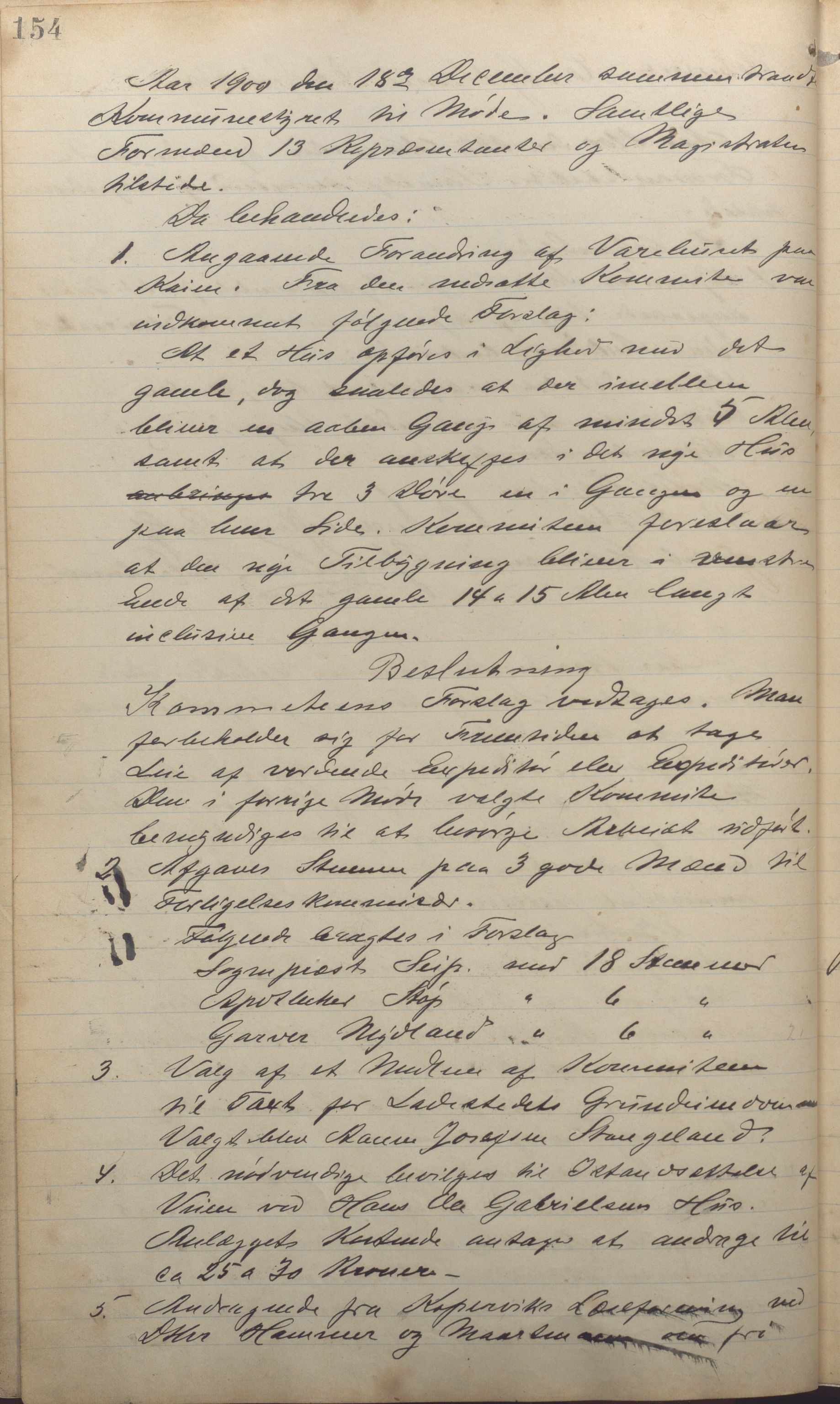 Kopervik Kommune - Formannskapet og Bystyret, IKAR/K-102468/A/Aa/L0003: Møtebok, 1894-1912, p. 154