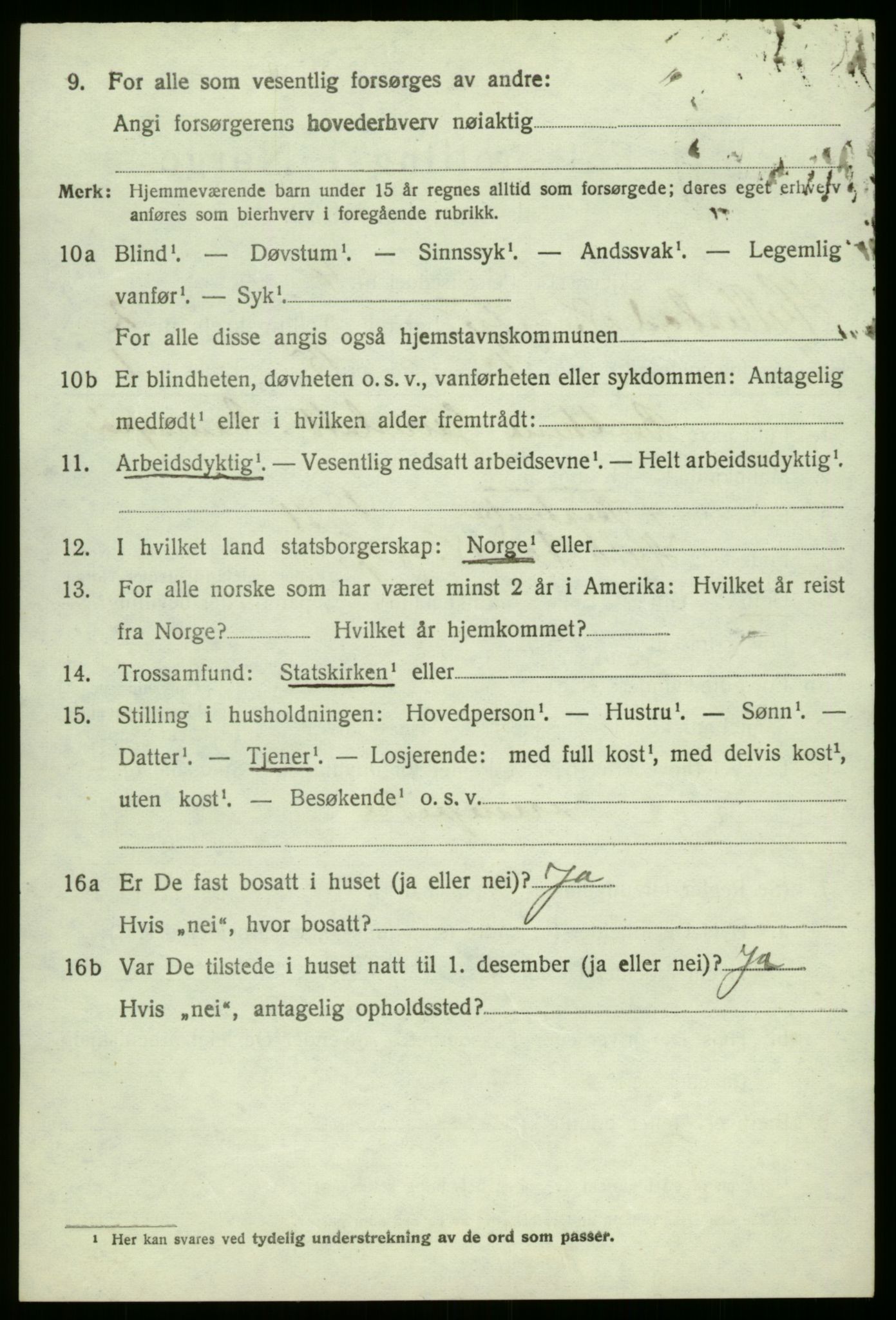 SAB, 1920 census for Hyllestad, 1920, p. 1385