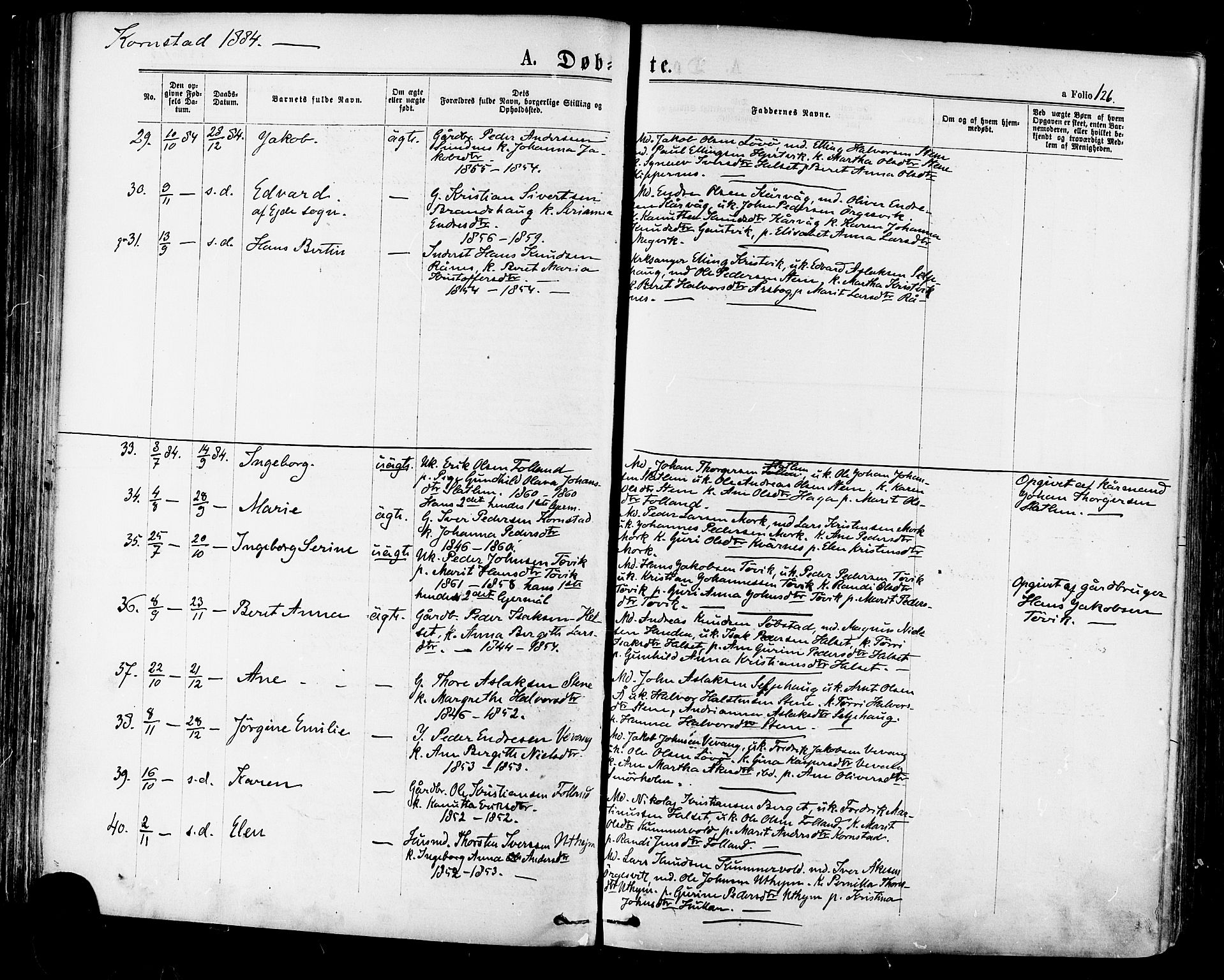 Ministerialprotokoller, klokkerbøker og fødselsregistre - Møre og Romsdal, SAT/A-1454/568/L0806: Parish register (official) no. 568A12 /2, 1878-1884, p. 126