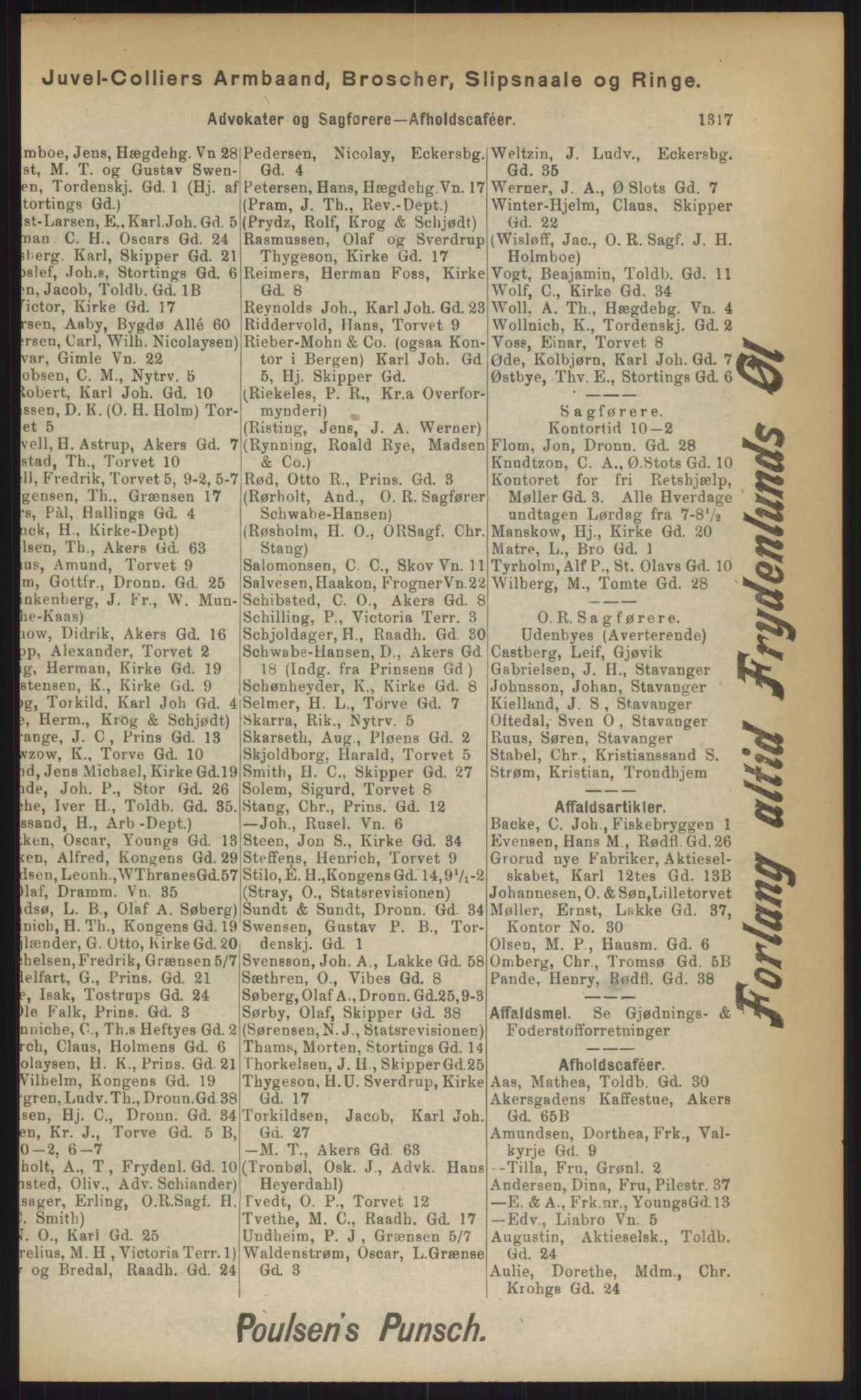 Kristiania/Oslo adressebok, PUBL/-, 1903, p. 1317