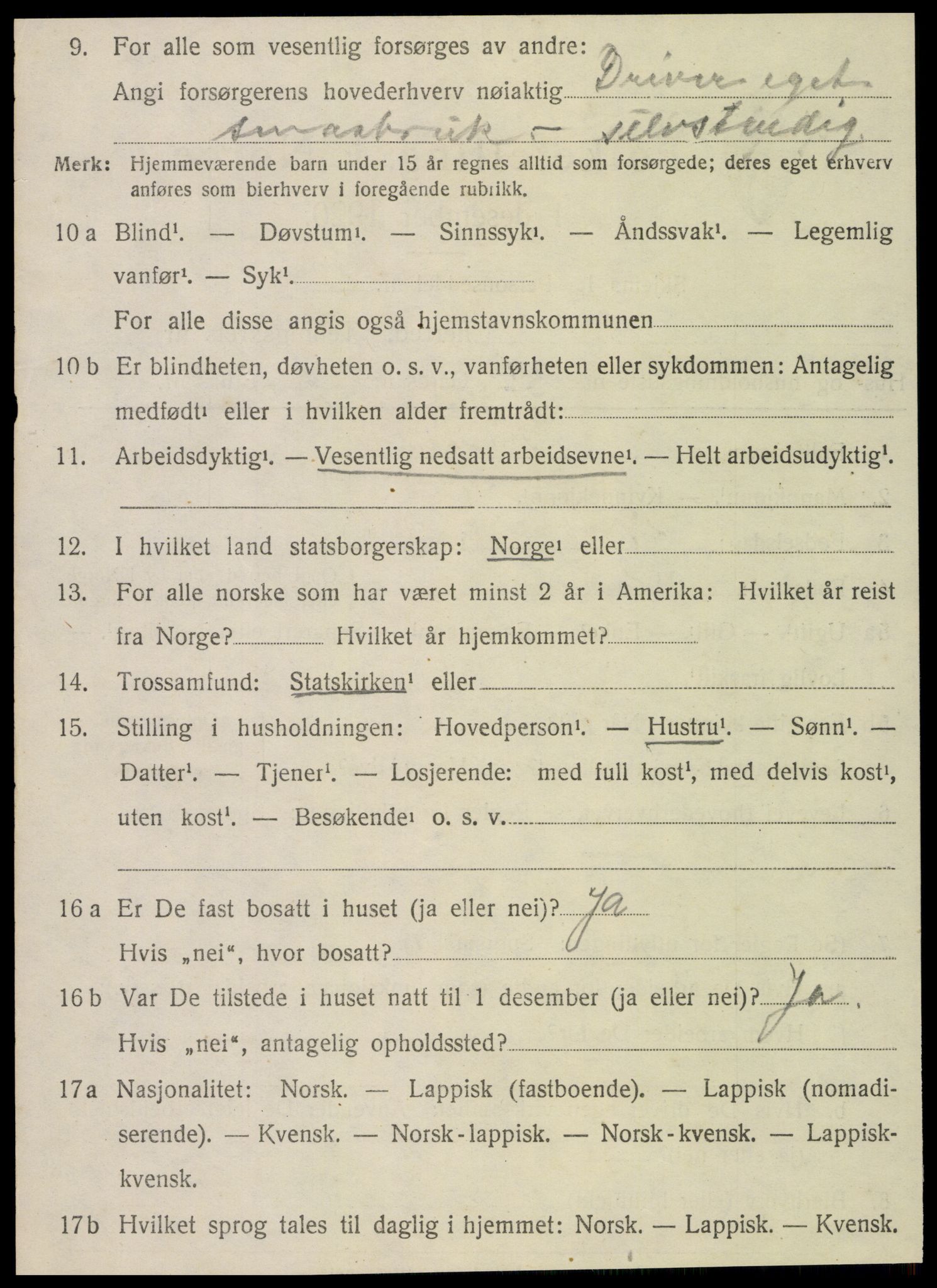 SAT, 1920 census for Leirfjord, 1920, p. 2500