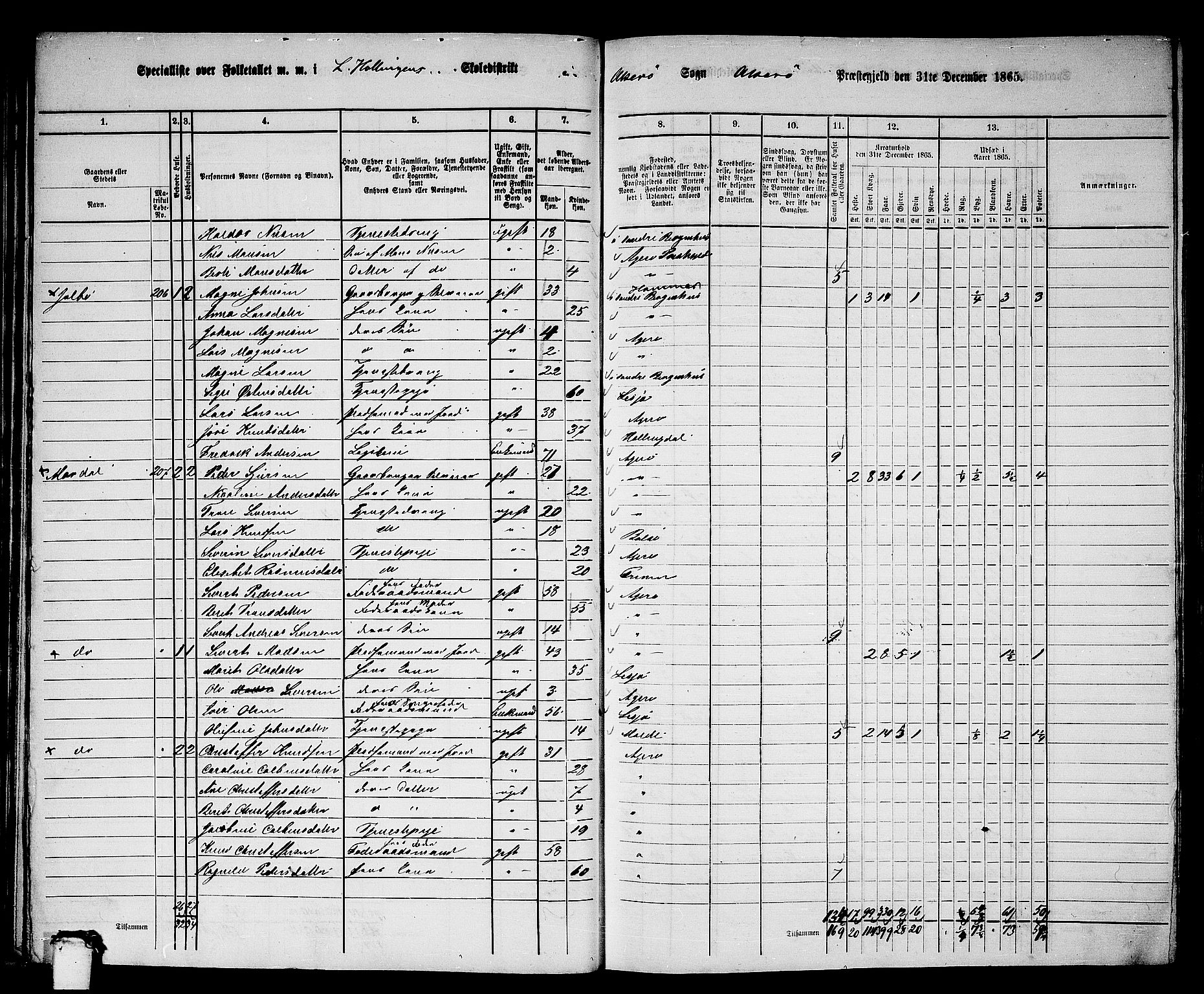 RA, 1865 census for Aukra, 1865, p. 38