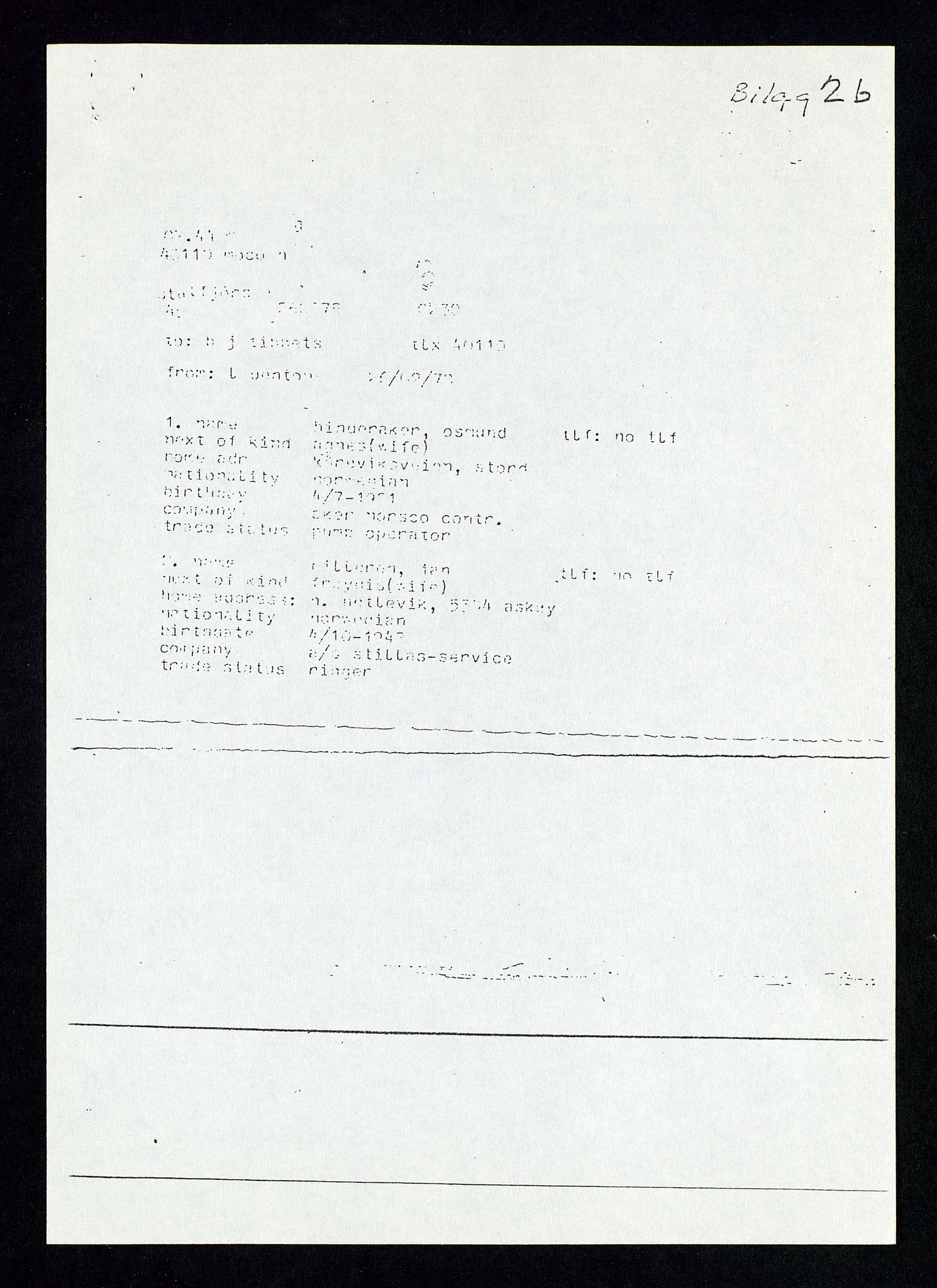 Pa 1339 - Statoil ASA, AV/SAST-A-101656/0001/D/Dm/L0410: Utblåsing. Ulykker og Skader., 1978, p. 23