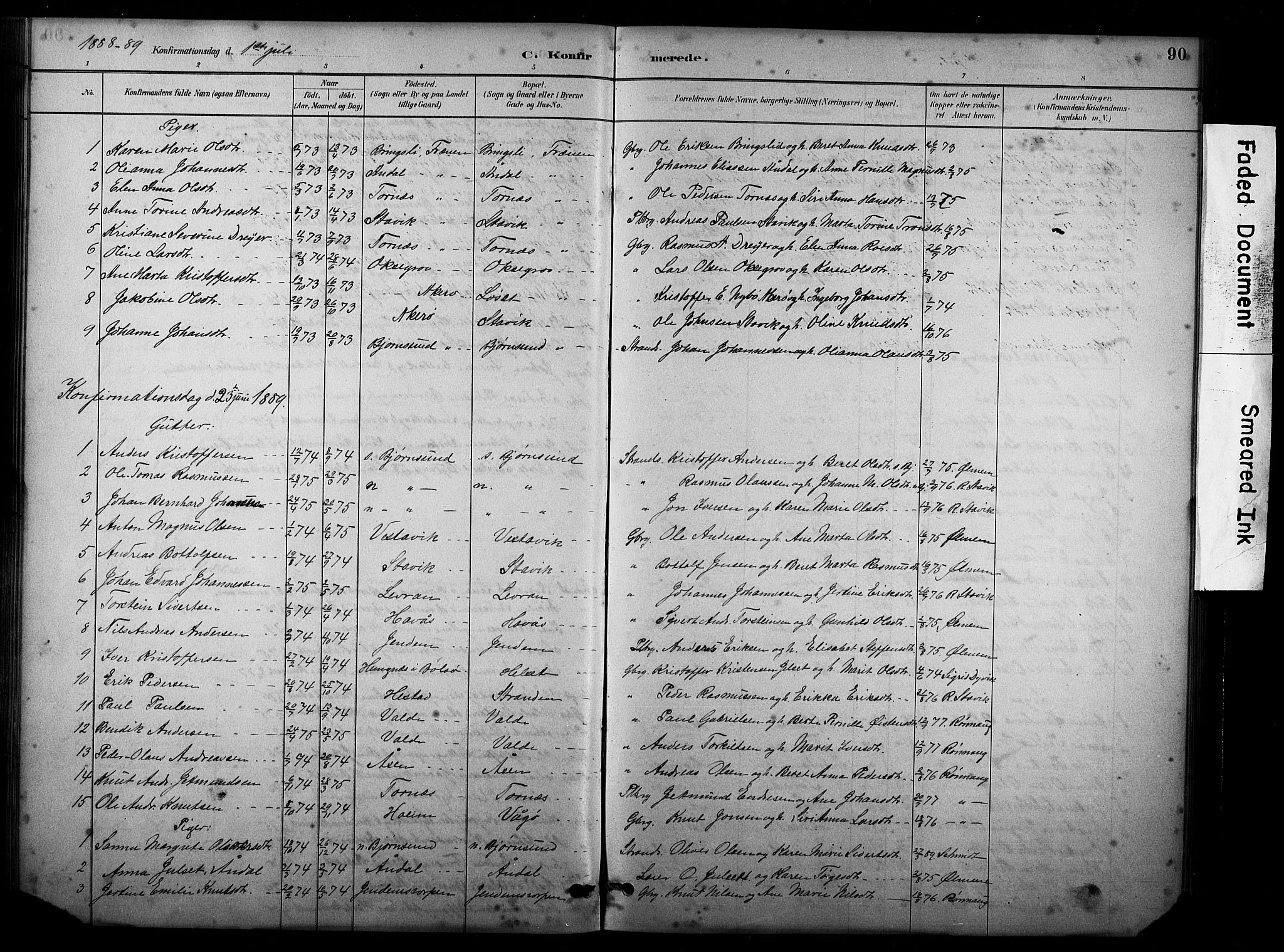 Ministerialprotokoller, klokkerbøker og fødselsregistre - Møre og Romsdal, SAT/A-1454/565/L0755: Parish register (copy) no. 565C04, 1883-1903, p. 90