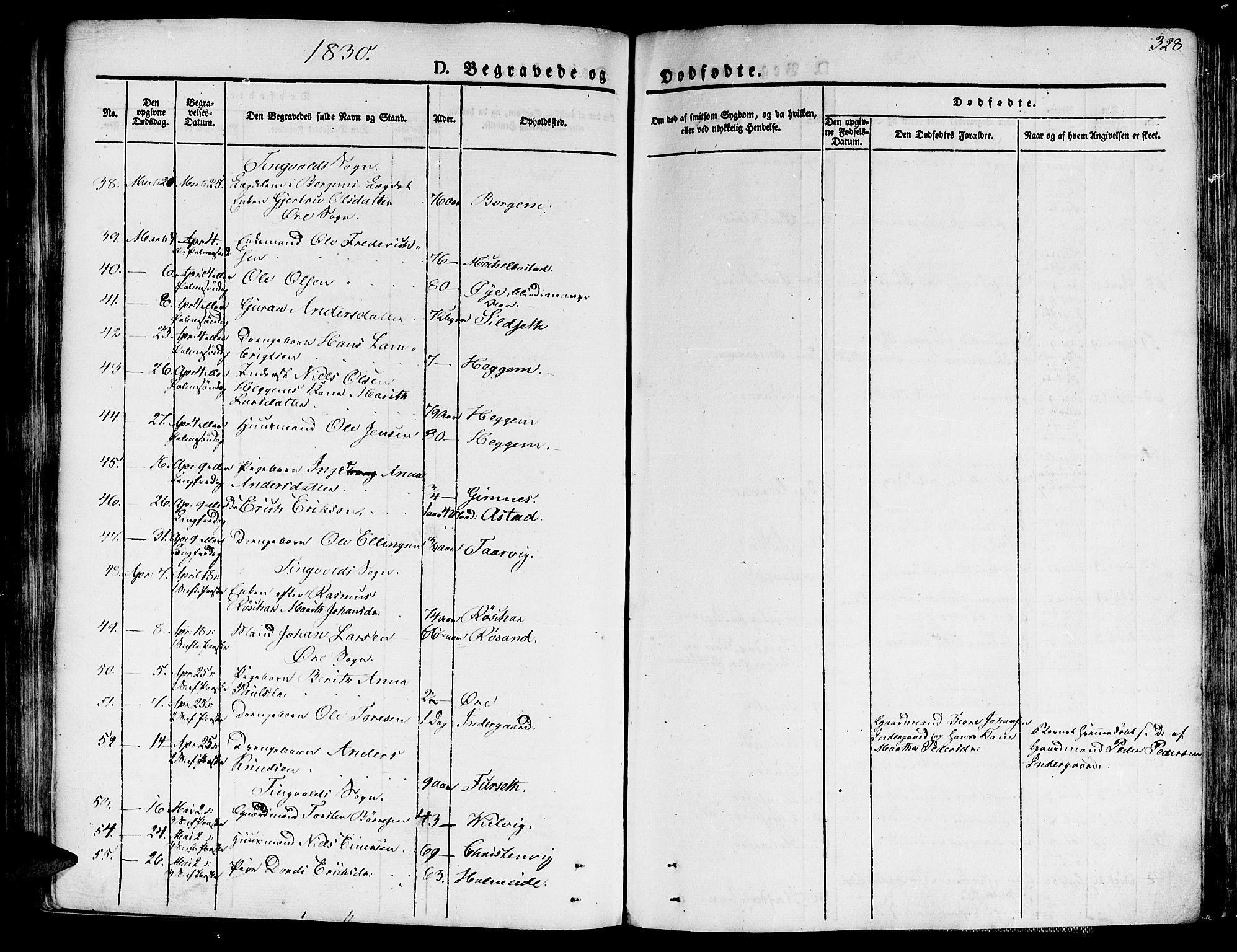 Ministerialprotokoller, klokkerbøker og fødselsregistre - Møre og Romsdal, AV/SAT-A-1454/586/L0983: Parish register (official) no. 586A09, 1829-1843, p. 328