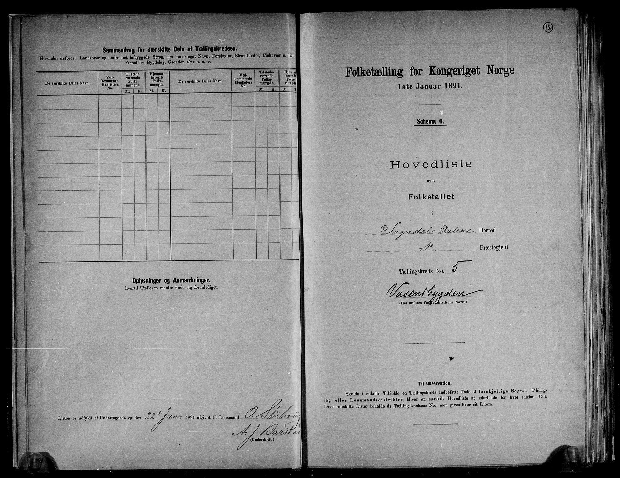RA, 1891 census for 1111 Sokndal, 1891, p. 12