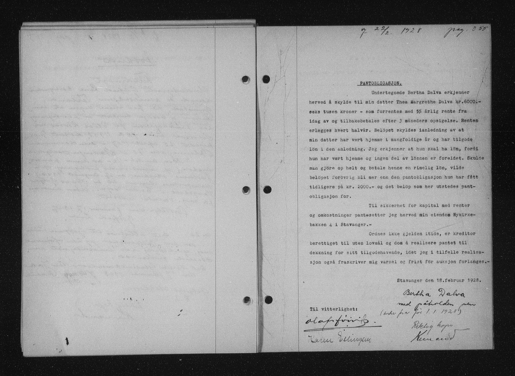 Stavanger byfogd, SAST/A-101408/001/4/41/410/410BB/L0053: Mortgage book no. 41, 1927-1928, Deed date: 22.02.1928