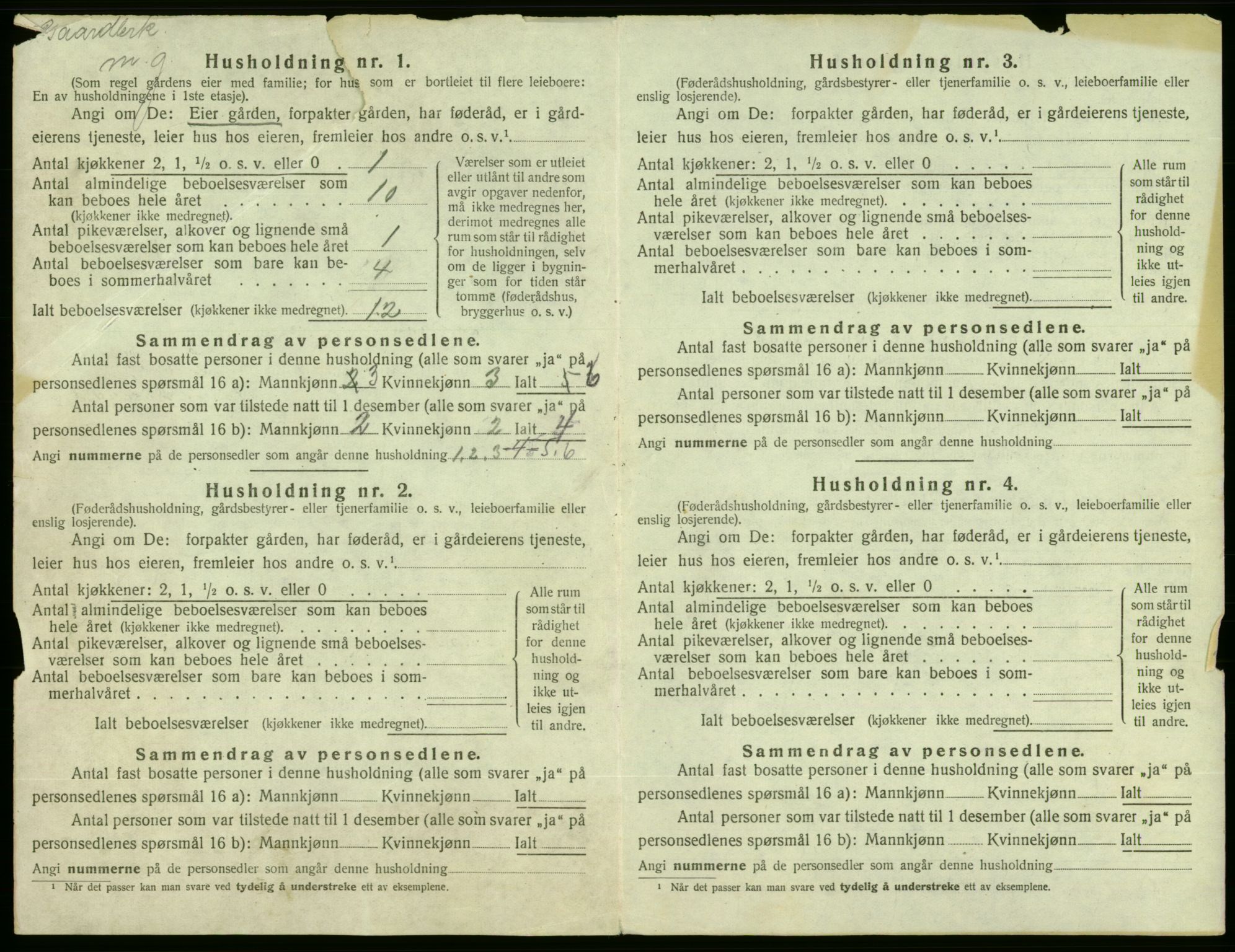 SAB, 1920 census for Etne, 1920, p. 40