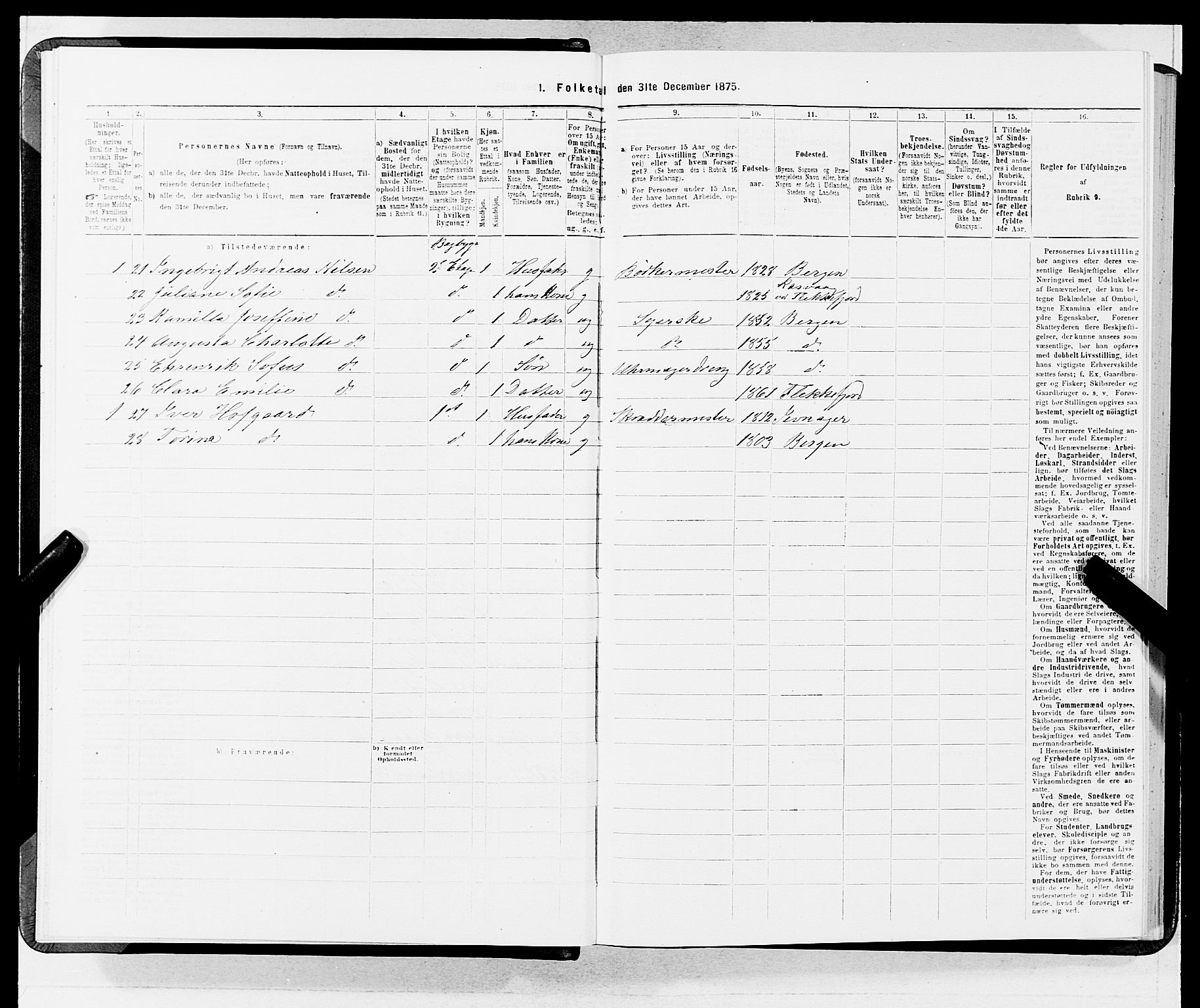 SAB, 1875 census for 1301 Bergen, 1875, p. 4582