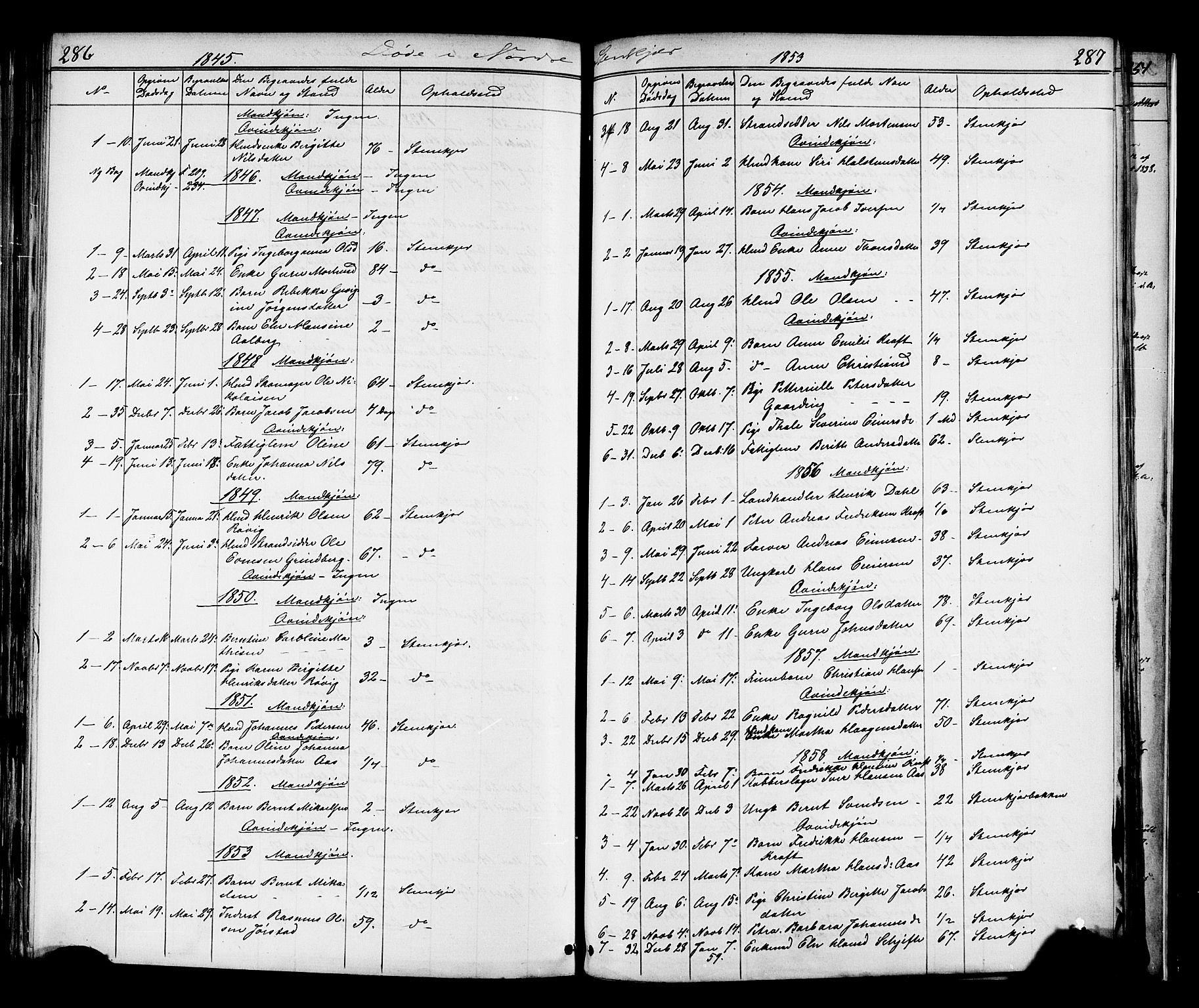 Ministerialprotokoller, klokkerbøker og fødselsregistre - Nord-Trøndelag, SAT/A-1458/739/L0367: Parish register (official) no. 739A01 /2, 1838-1868, p. 286-287