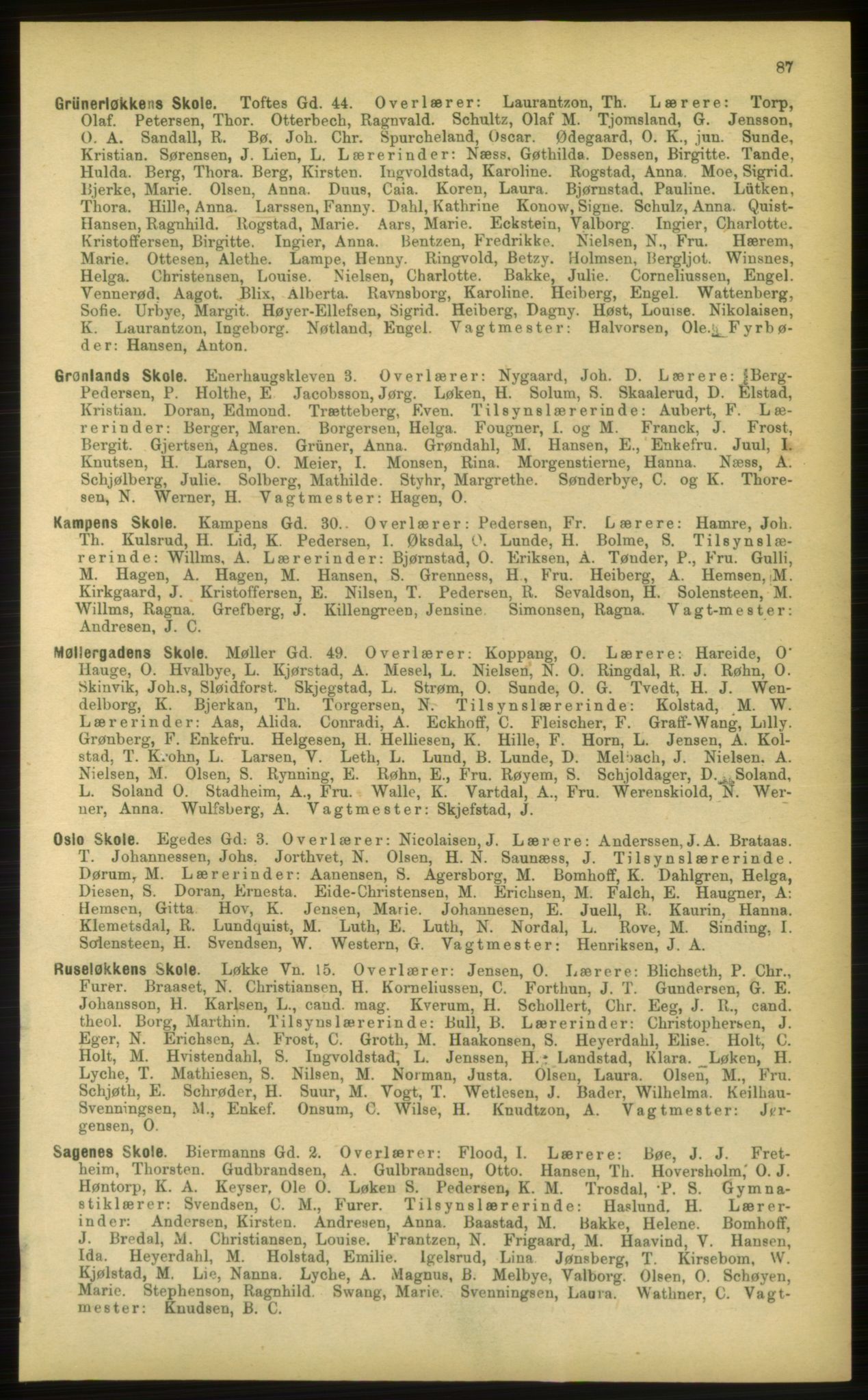 Kristiania/Oslo adressebok, PUBL/-, 1898, p. 87