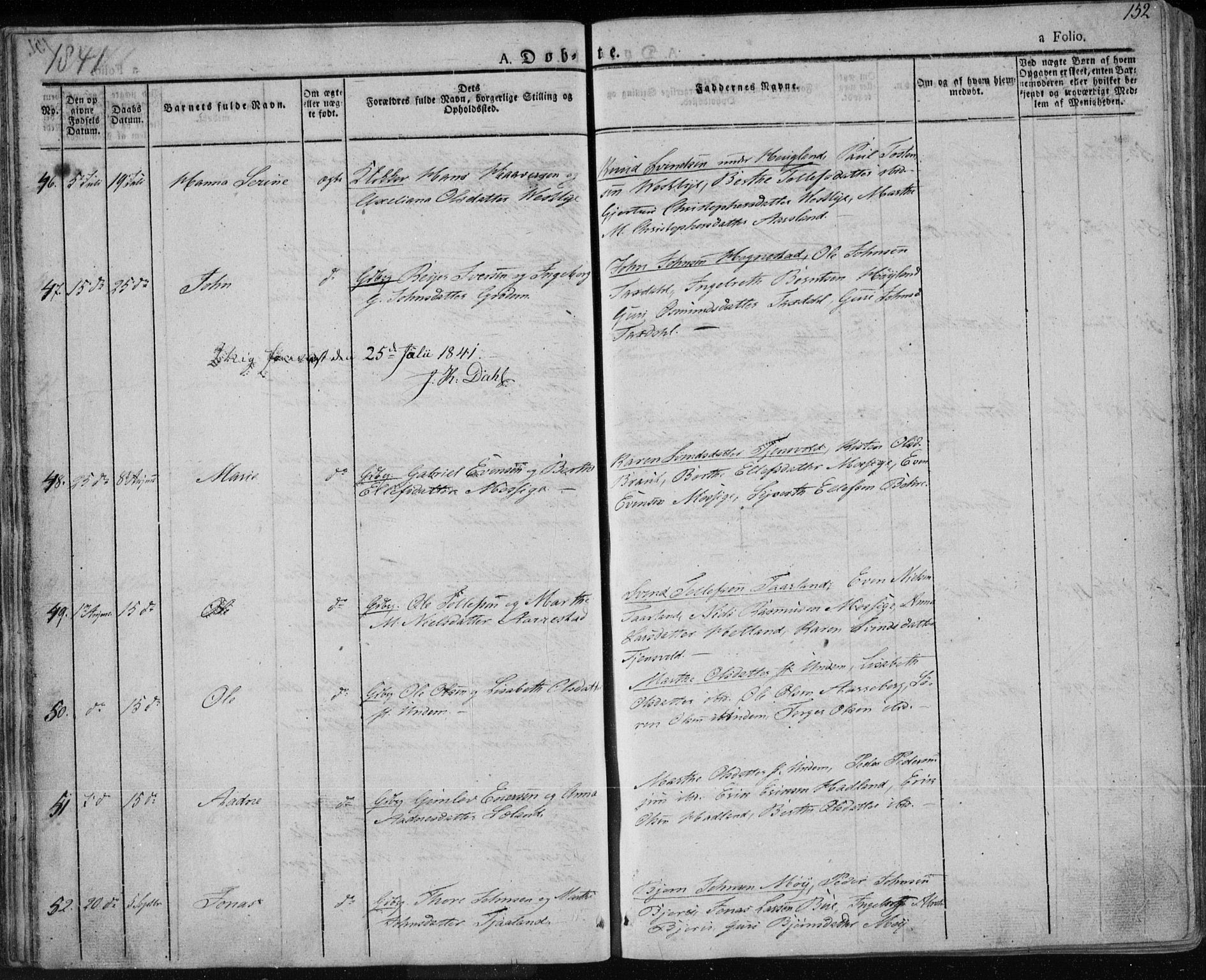 Lye sokneprestkontor, AV/SAST-A-101794/001/30BA/L0004: Parish register (official) no. A 4, 1826-1841, p. 152