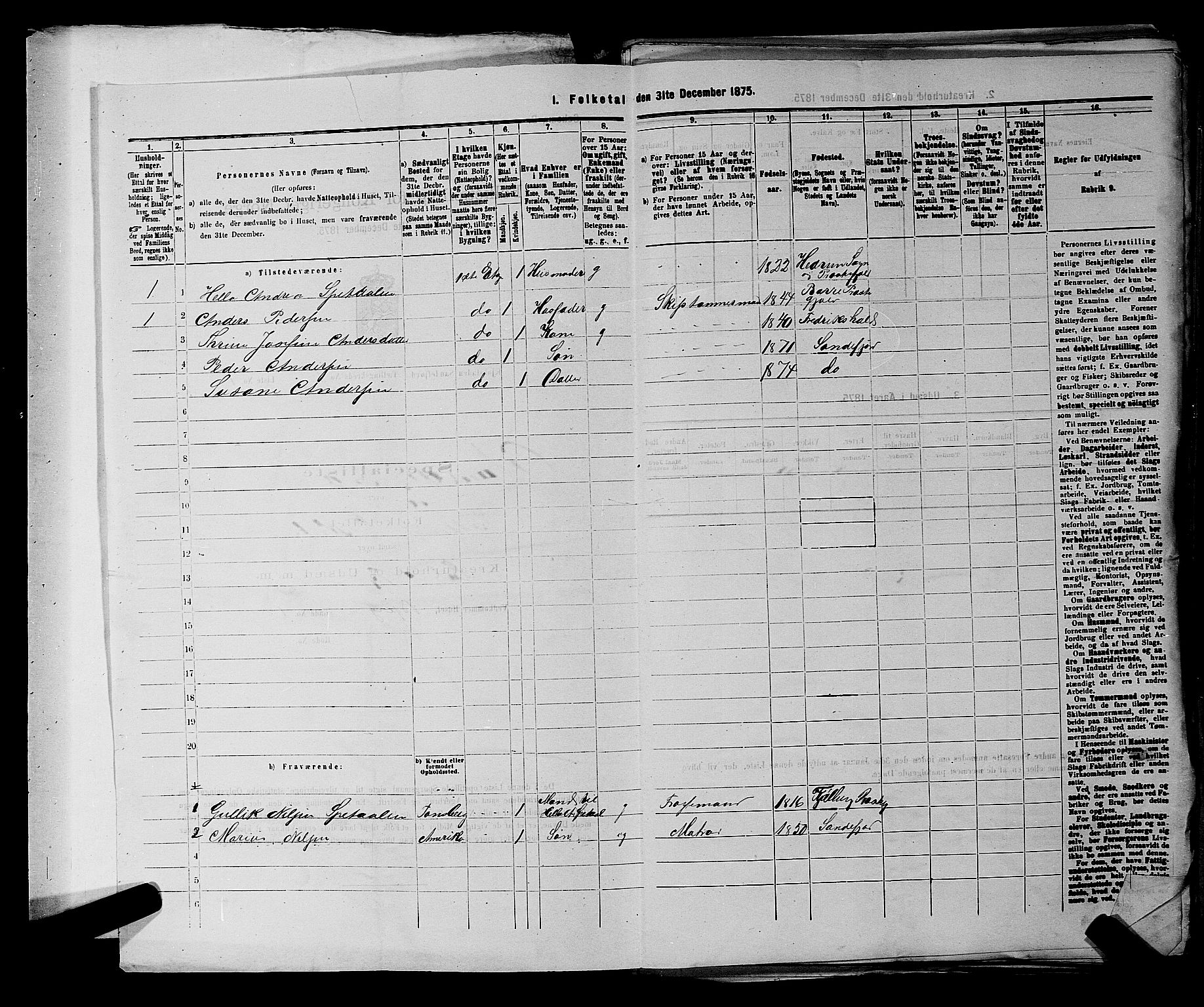 SAKO, 1875 census for 0706B Sandeherred/Sandefjord, 1875, p. 17