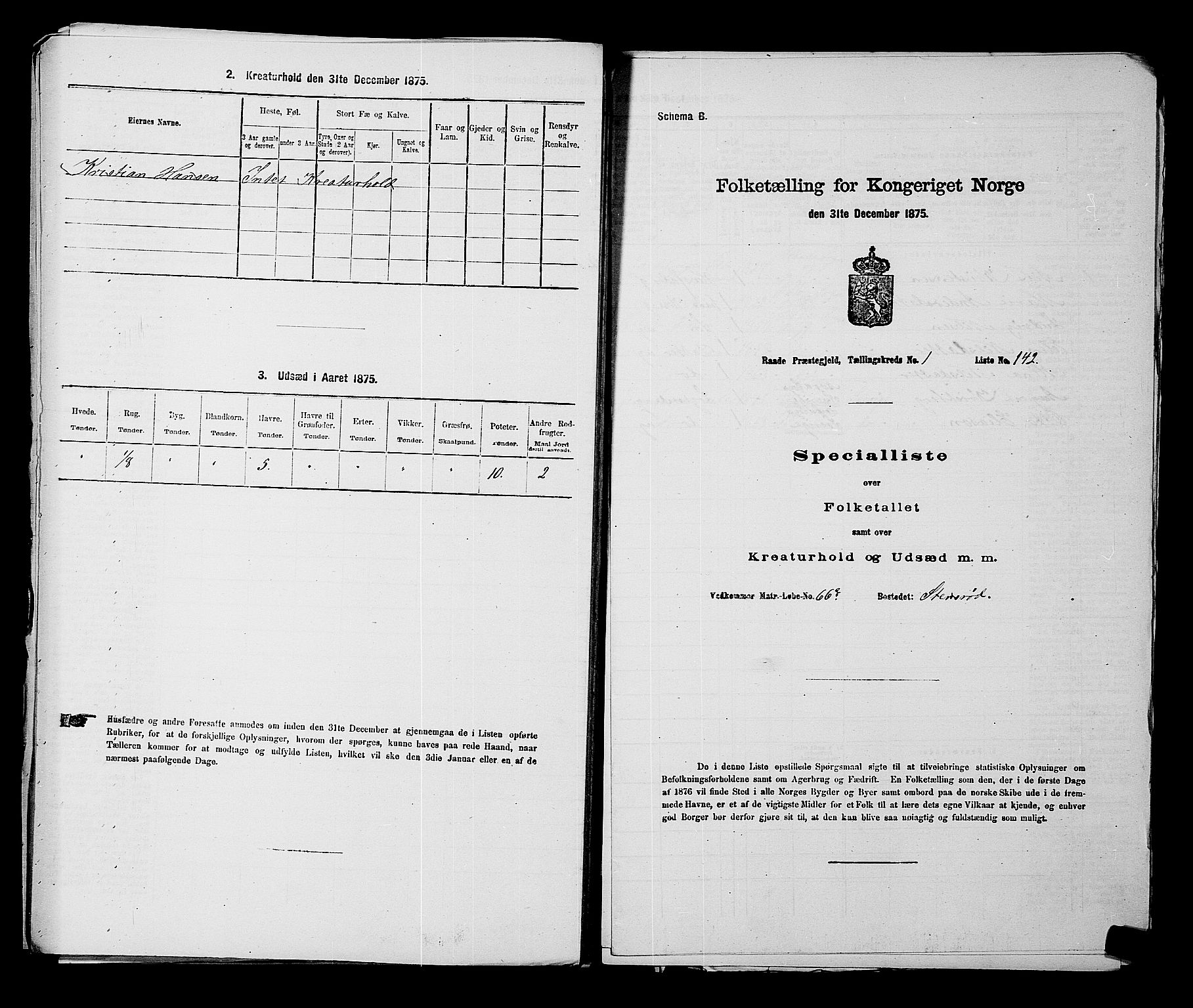 RA, 1875 census for 0135P Råde, 1875, p. 322