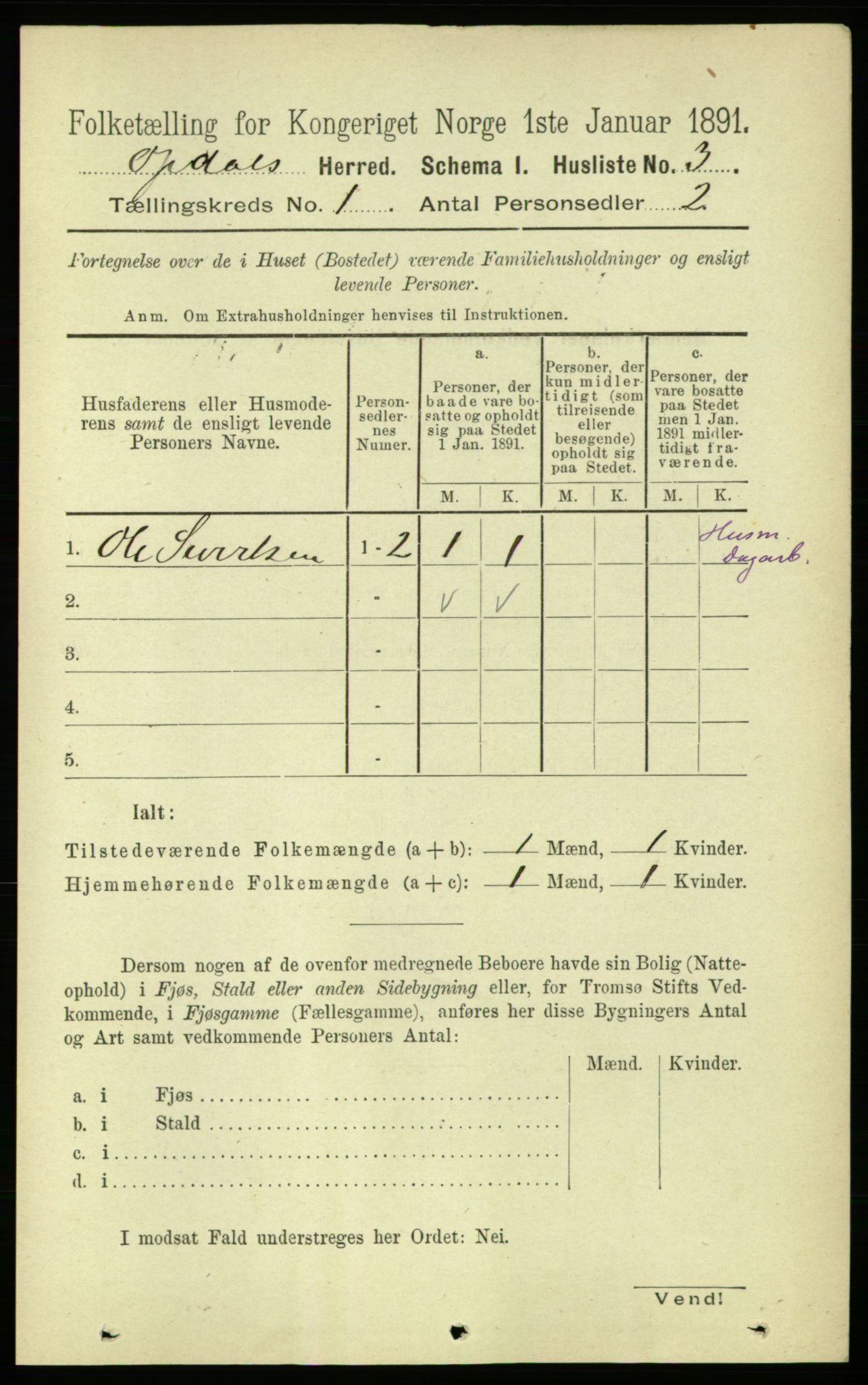 RA, 1891 census for 1634 Oppdal, 1891, p. 29