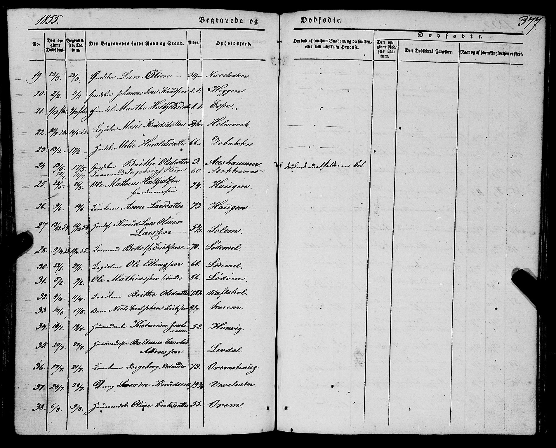 Eid sokneprestembete, AV/SAB-A-82301/H/Haa/Haaa/L0007: Parish register (official) no. A 7, 1844-1858, p. 377