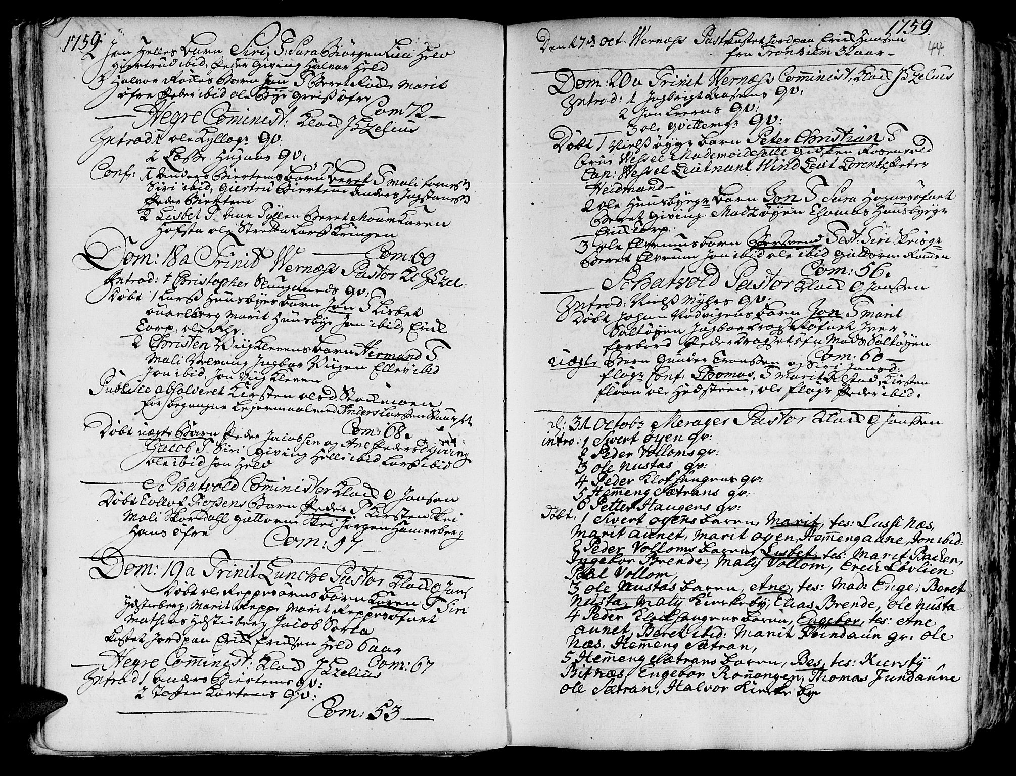 Ministerialprotokoller, klokkerbøker og fødselsregistre - Nord-Trøndelag, SAT/A-1458/709/L0057: Parish register (official) no. 709A05, 1755-1780, p. 44