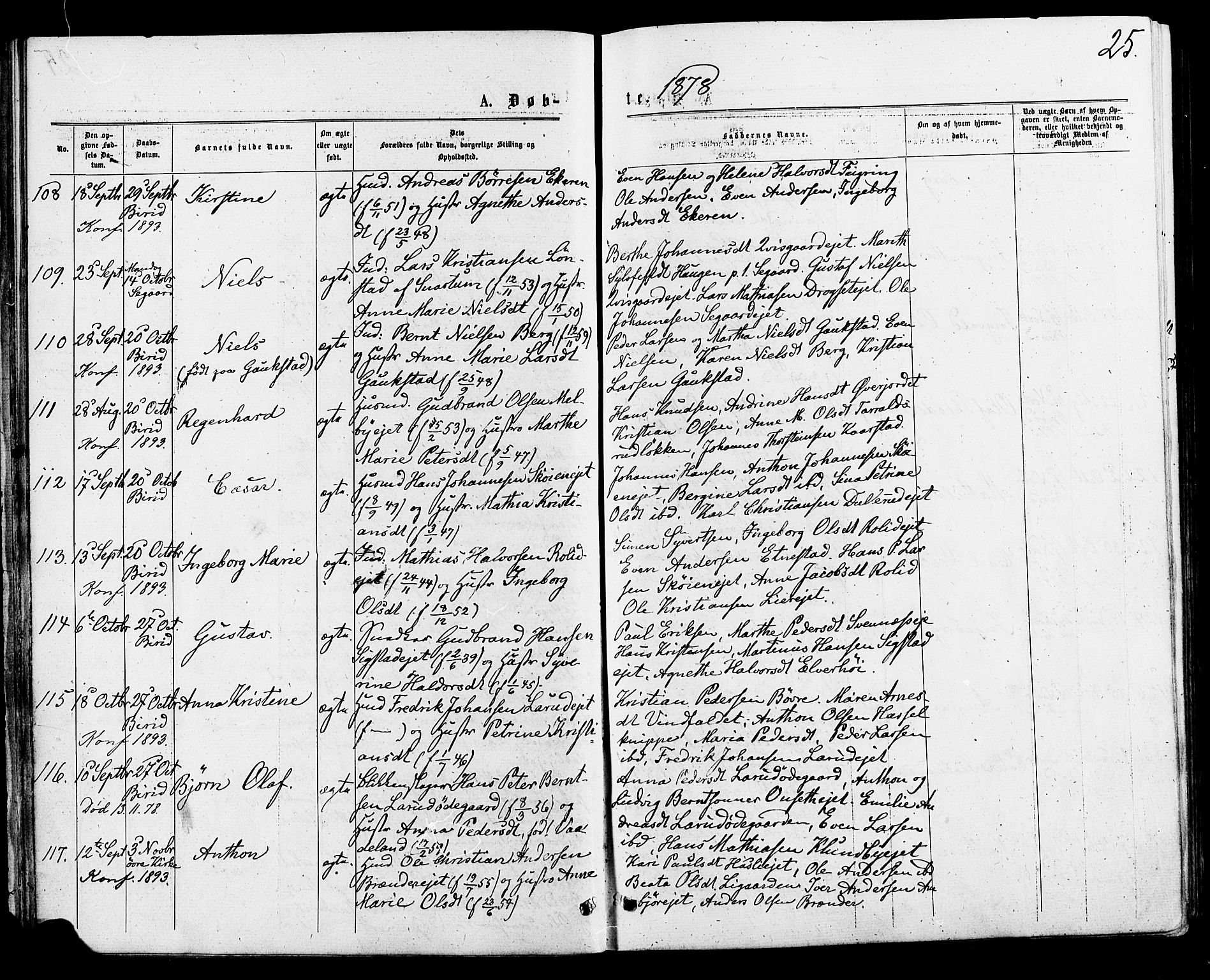 Biri prestekontor, AV/SAH-PREST-096/H/Ha/Haa/L0006: Parish register (official) no. 6, 1877-1886, p. 25