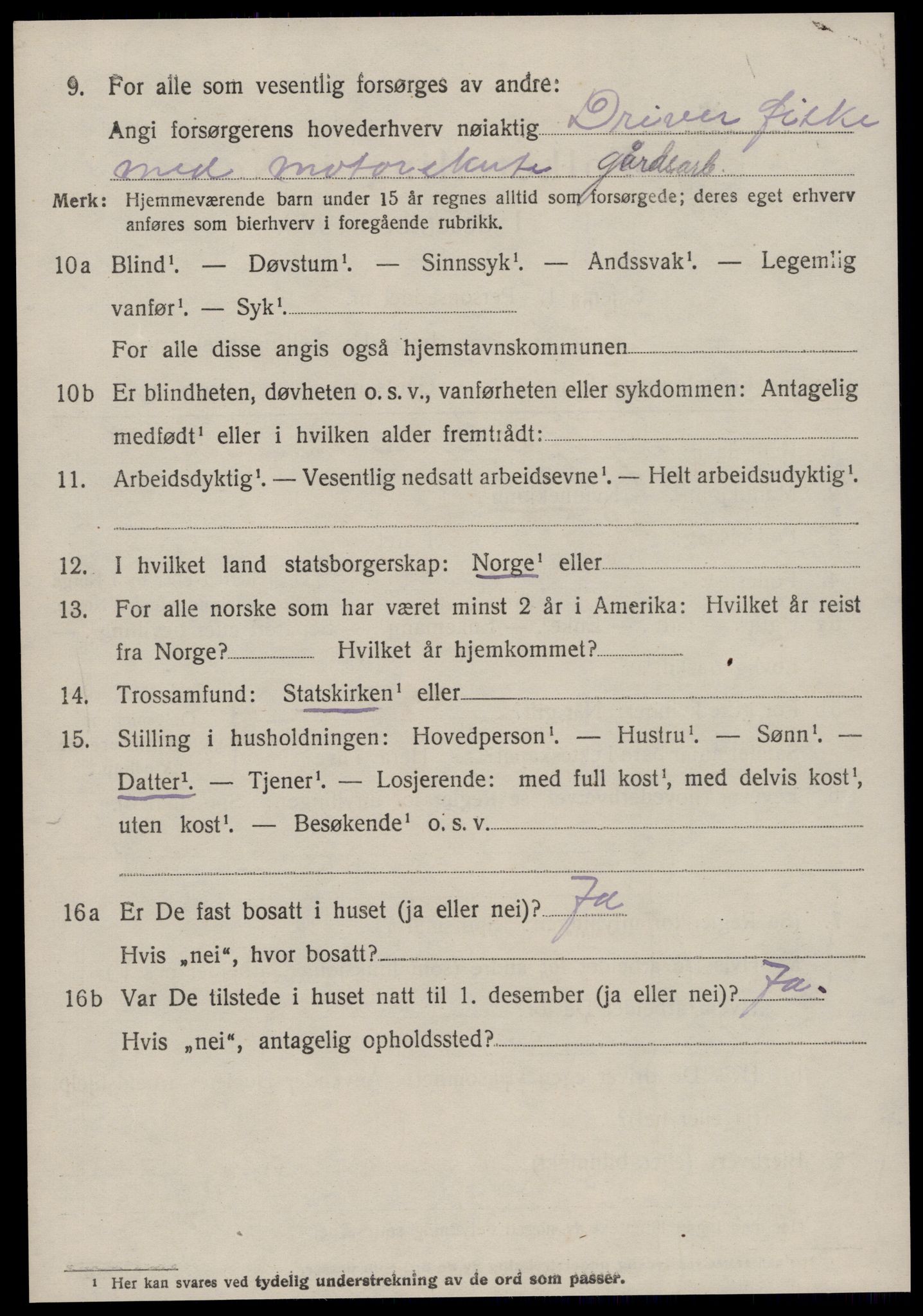 SAT, 1920 census for Giske, 1920, p. 869