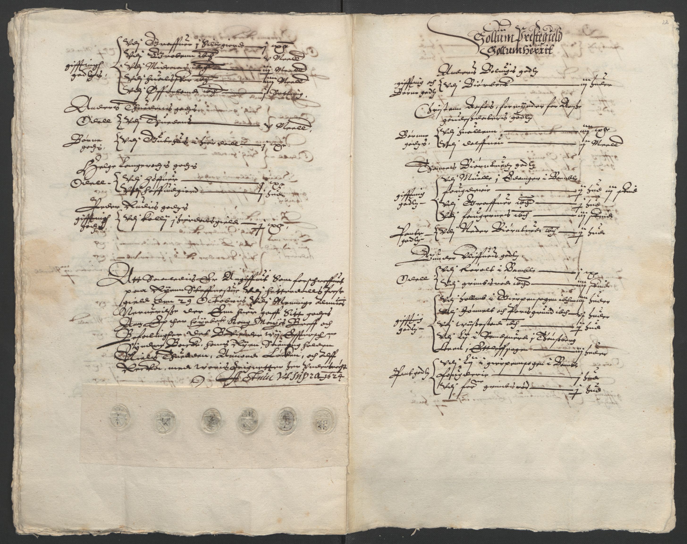 Stattholderembetet 1572-1771, AV/RA-EA-2870/Ek/L0009/0002: Jordebøker til utlikning av rosstjeneste 1624-1626: / Odelsjordebøker for Bratsberg len, 1624, p. 49
