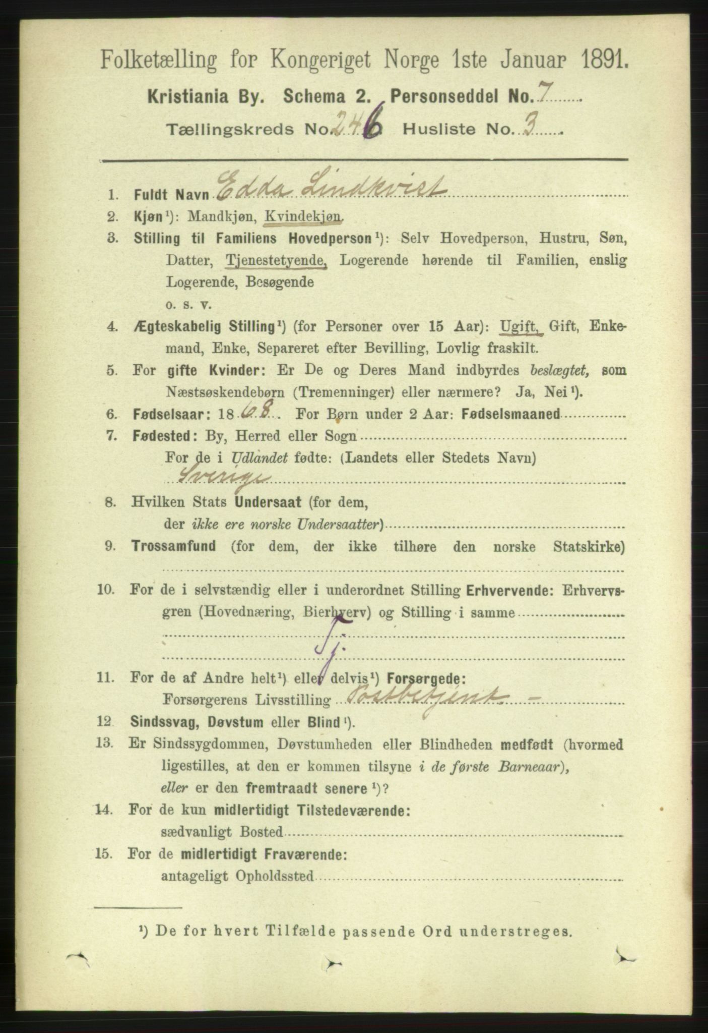 RA, 1891 census for 0301 Kristiania, 1891, p. 150003