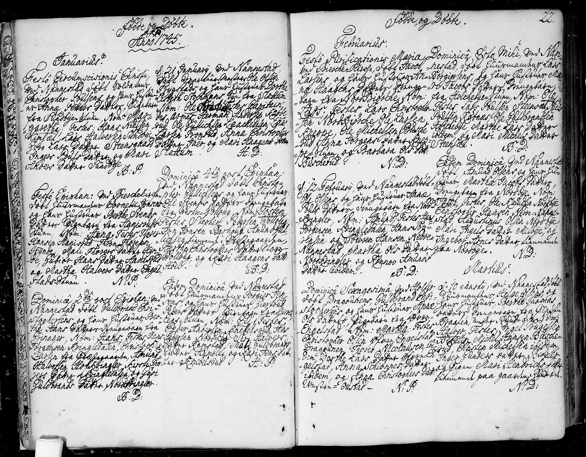 Nannestad prestekontor Kirkebøker, SAO/A-10414a/F/Fa/L0006: Parish register (official) no. I 6, 1739-1754, p. 22
