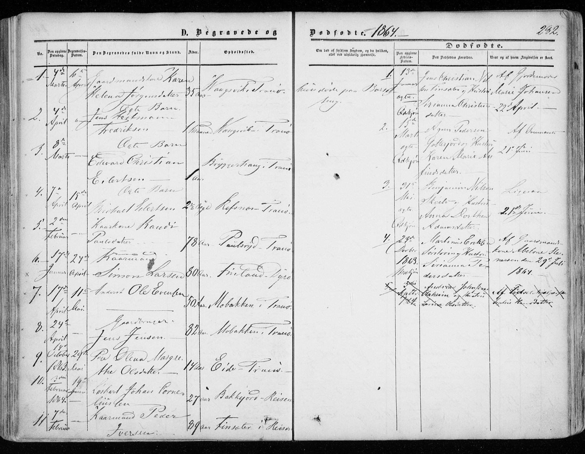 Tranøy sokneprestkontor, AV/SATØ-S-1313/I/Ia/Iaa/L0007kirke: Parish register (official) no. 7, 1856-1866, p. 282