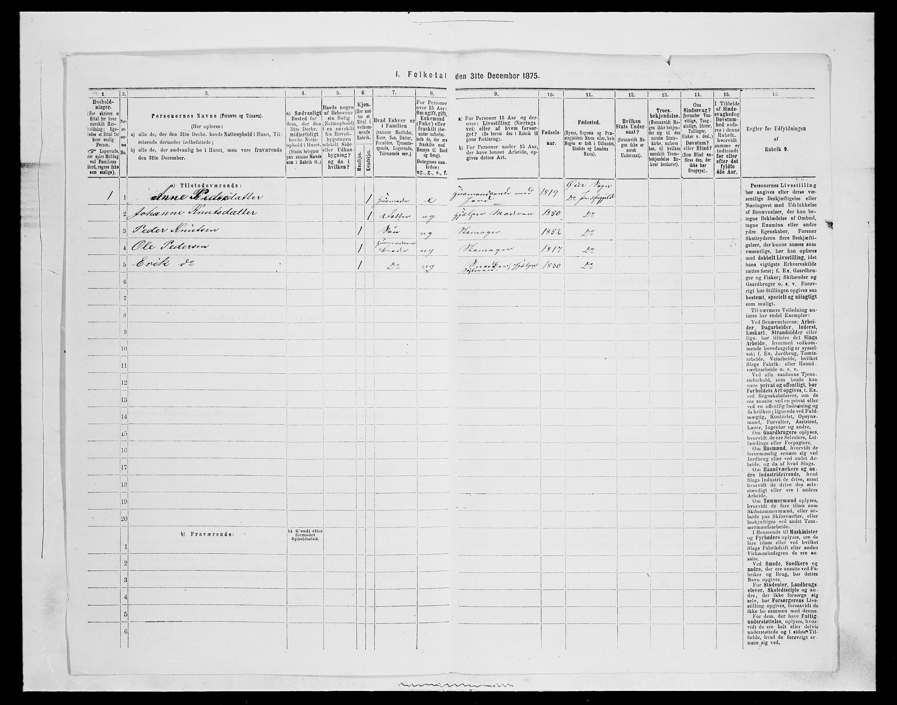 SAH, 1875 census for 0521P Øyer, 1875, p. 337