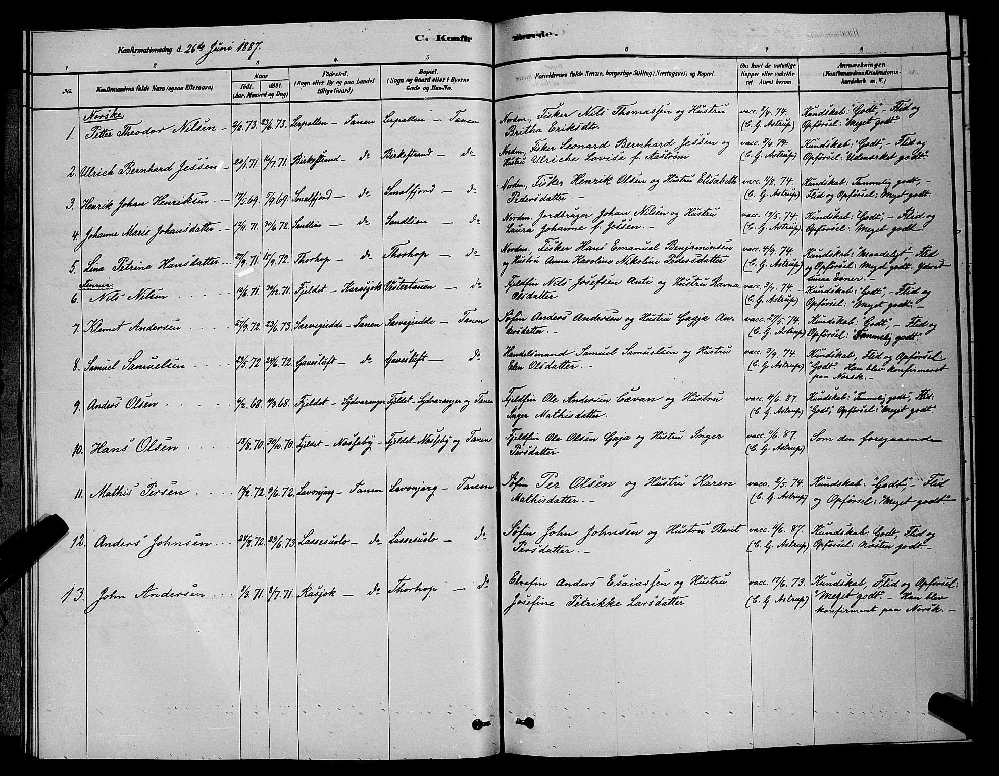 Tana sokneprestkontor, AV/SATØ-S-1334/H/Hb/L0003klokker: Parish register (copy) no. 3, 1878-1890