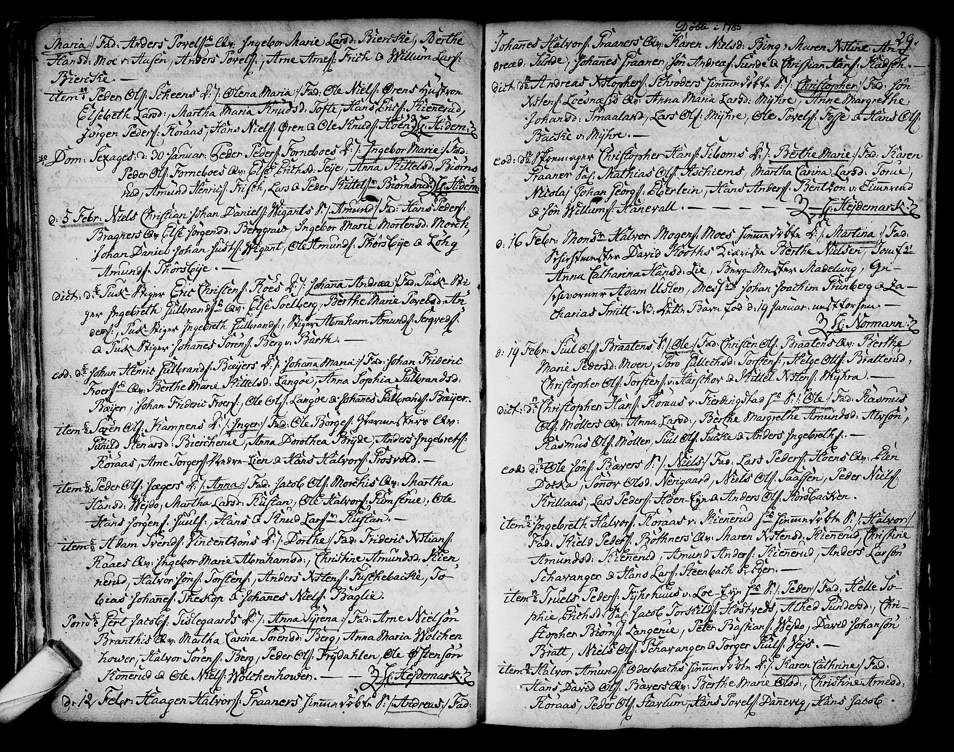 Kongsberg kirkebøker, SAKO/A-22/F/Fa/L0006: Parish register (official) no. I 6, 1783-1797, p. 29