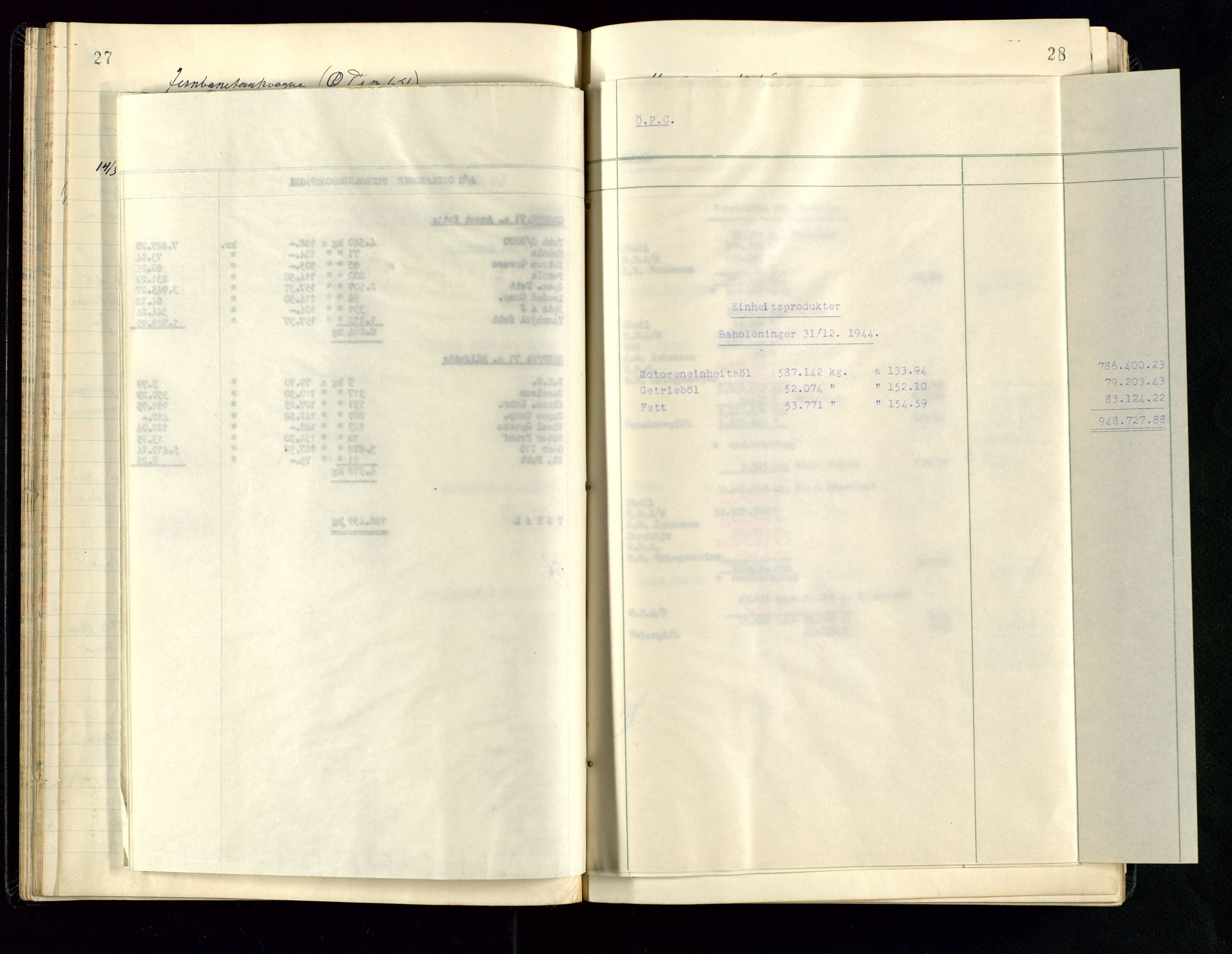 PA 1534 - Østlandske Petroleumscompagni A/S, AV/SAST-A-101954/A/Aa/L0005/0001: Direksjonsprotokoller / Den Administrerende Direksjon alle selskaper (referatprotokoll), 1943-1958