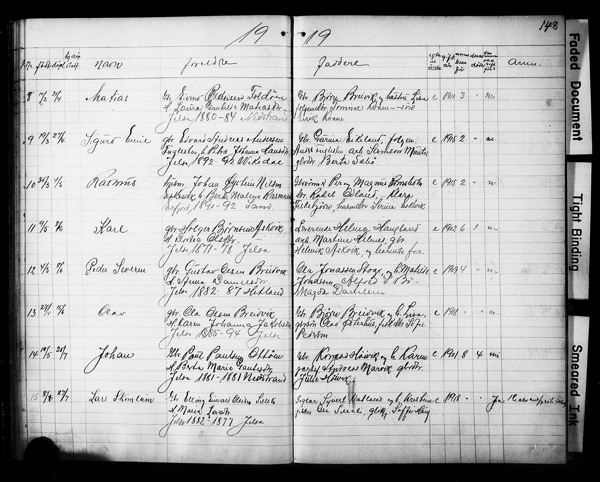 Jelsa sokneprestkontor, AV/SAST-A-101842/01/V: Parish register (copy) no. B 4, 1890-1928, p. 148