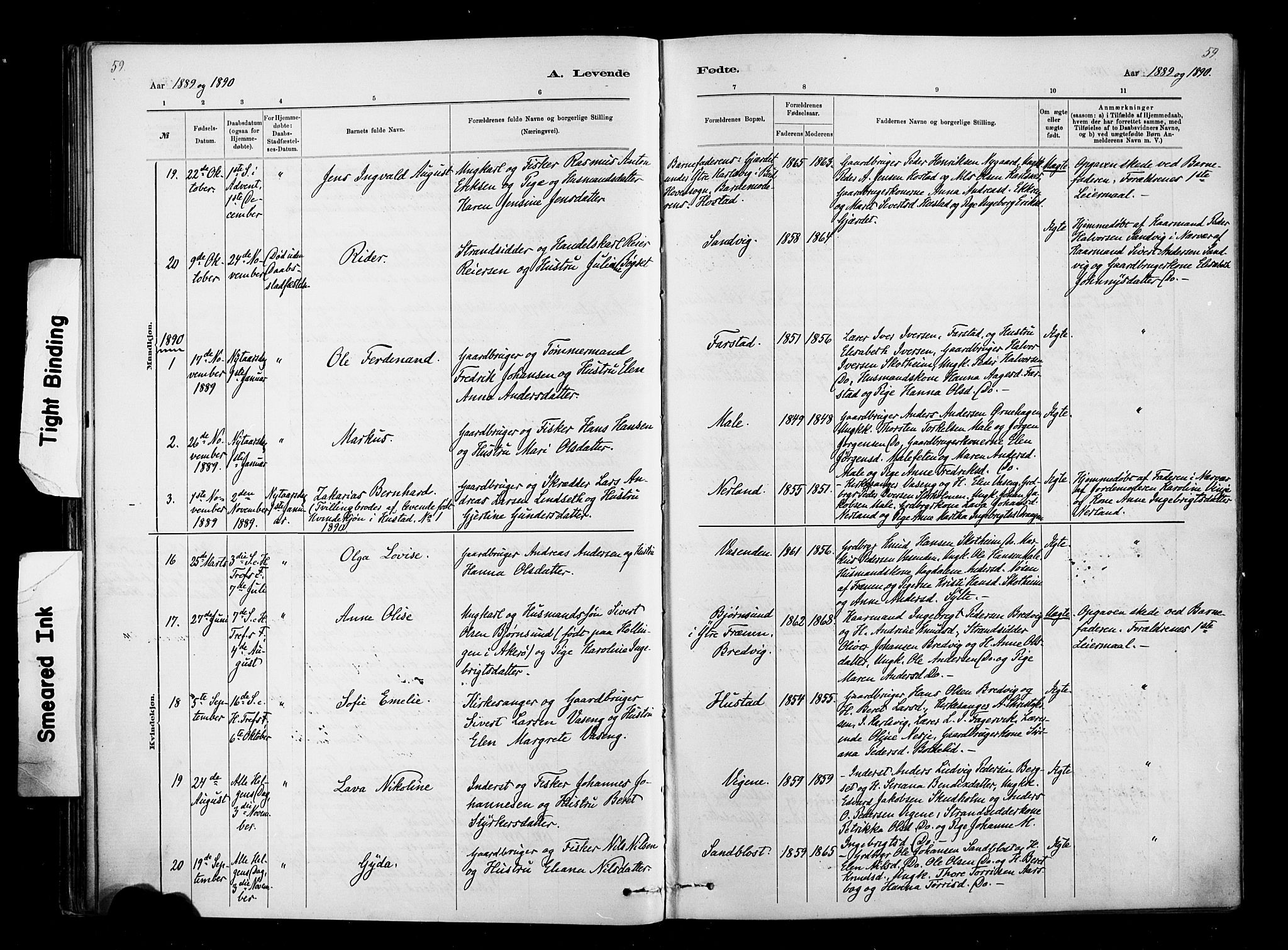 Ministerialprotokoller, klokkerbøker og fødselsregistre - Møre og Romsdal, AV/SAT-A-1454/567/L0778: Parish register (official) no. 567A01, 1881-1903, p. 59