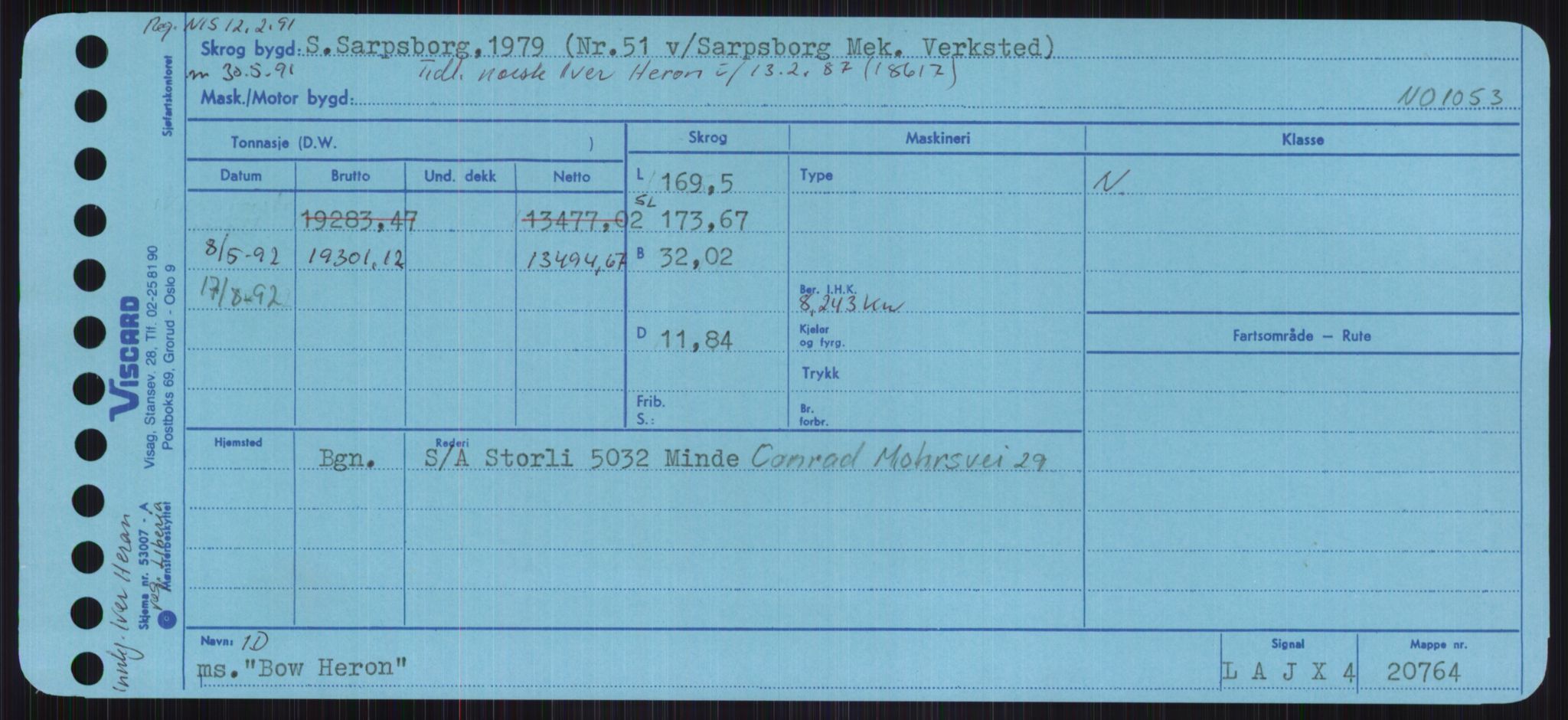 Sjøfartsdirektoratet med forløpere, Skipsmålingen, RA/S-1627/H/Ha/L0001/0002: Fartøy, A-Eig / Fartøy Bjør-Eig, p. 179